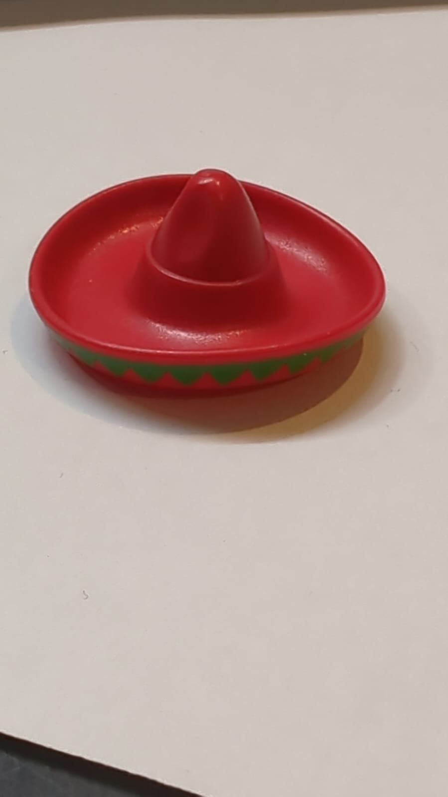 Minifigure, Headgear Hat, Mexican Sombrero with Bright Green Trim Pattern