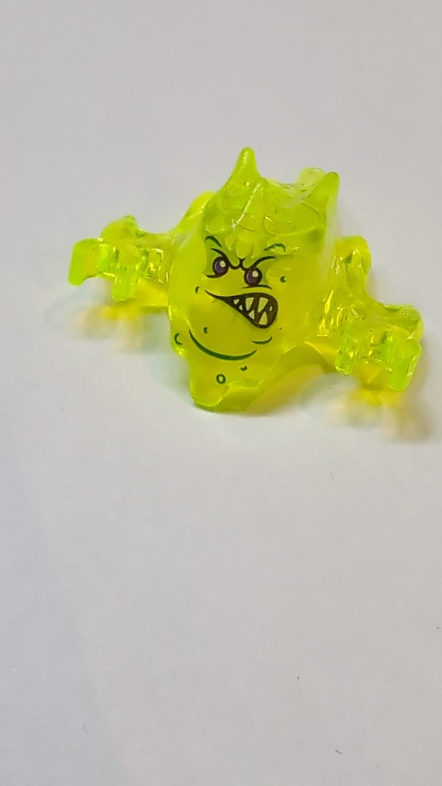 Minifigure, Headgear Mask Ninjago Skreemer with Dark Purple Eyes and Mouth Lopsided with White Pointed Teeth Pattern