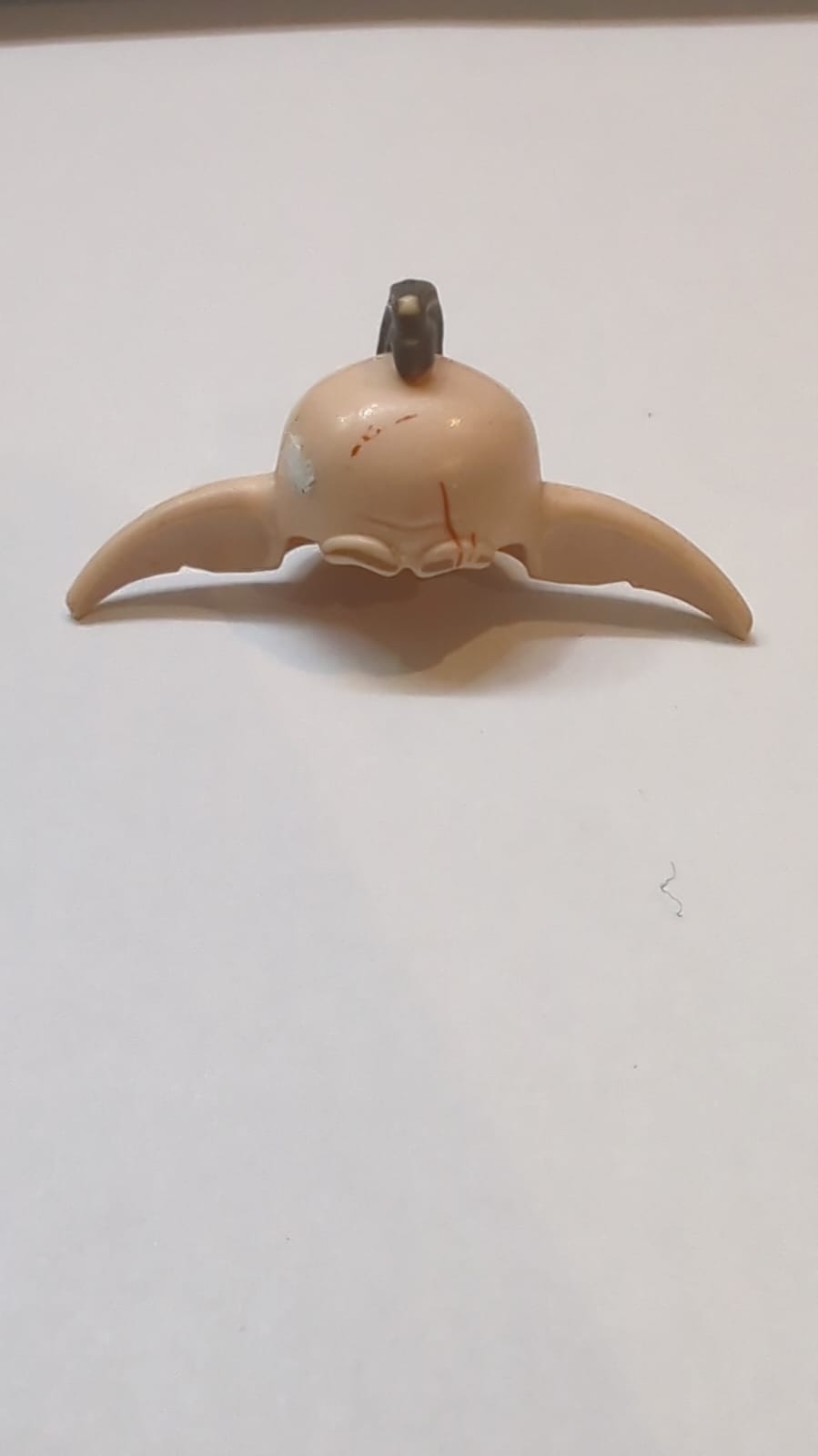 Minifigure, Headgear Head Top, SW Lennik Skull Top with Long Ears with Dark Bluish Gray Top Knot Hair and Scars Pattern (SW Even Piell)