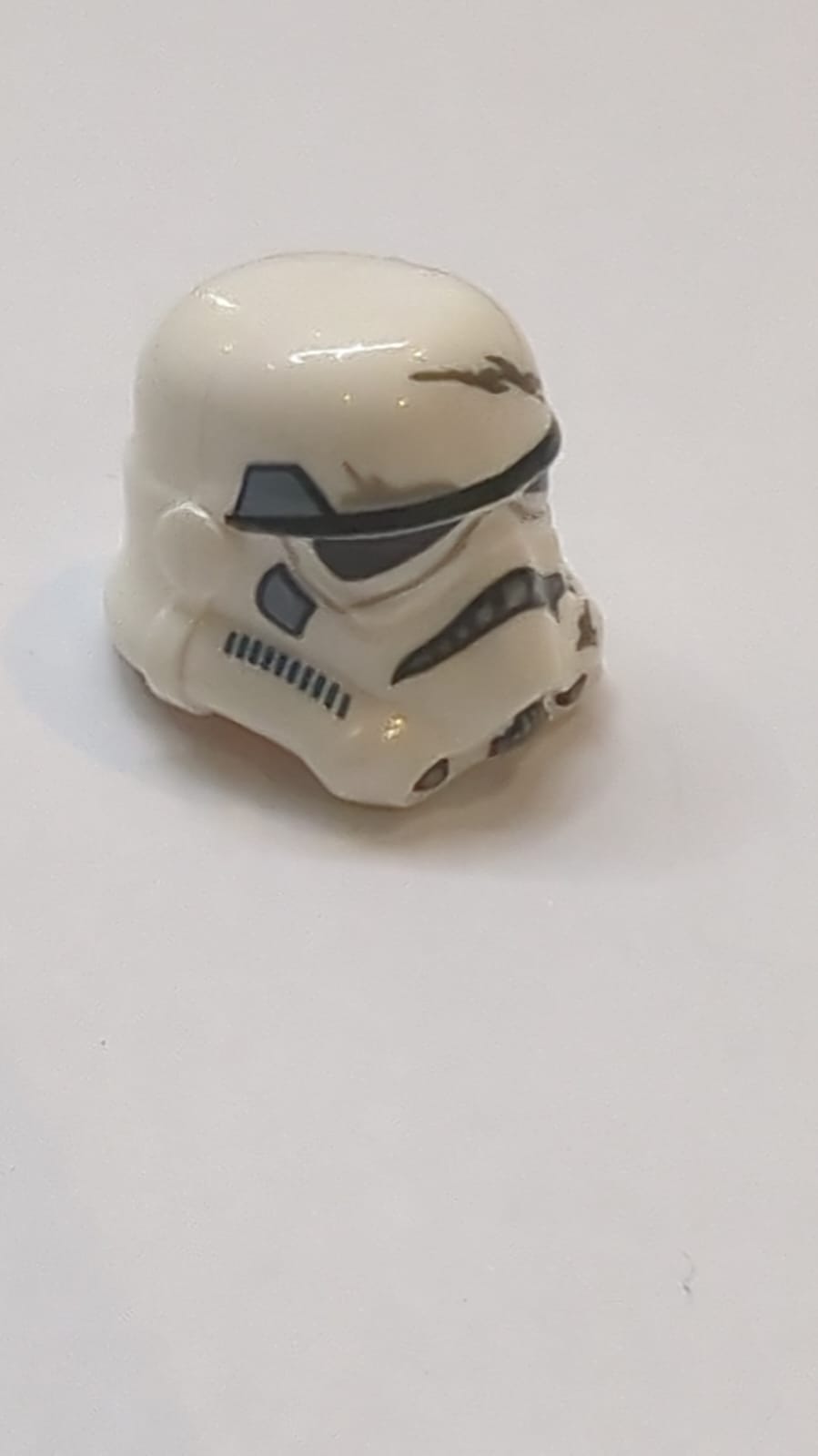 Minifigure, Headgear Helmet SW Stormtrooper, 2 Chin Holes, Dark Blue and Sand Blue with Scratches Pattern (Imperial Jet Pack Trooper)