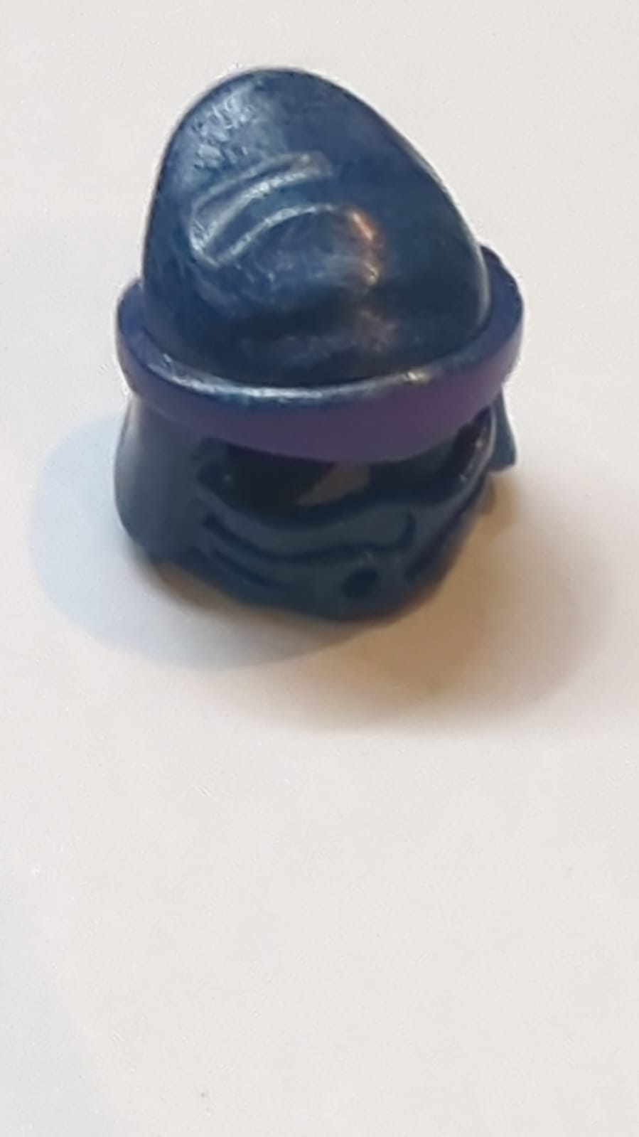 Kopfbedeckung Ninjago Wickelspitze mit geformtem dunkelviolettem Stirnband und Knotenmuster dunkelblau