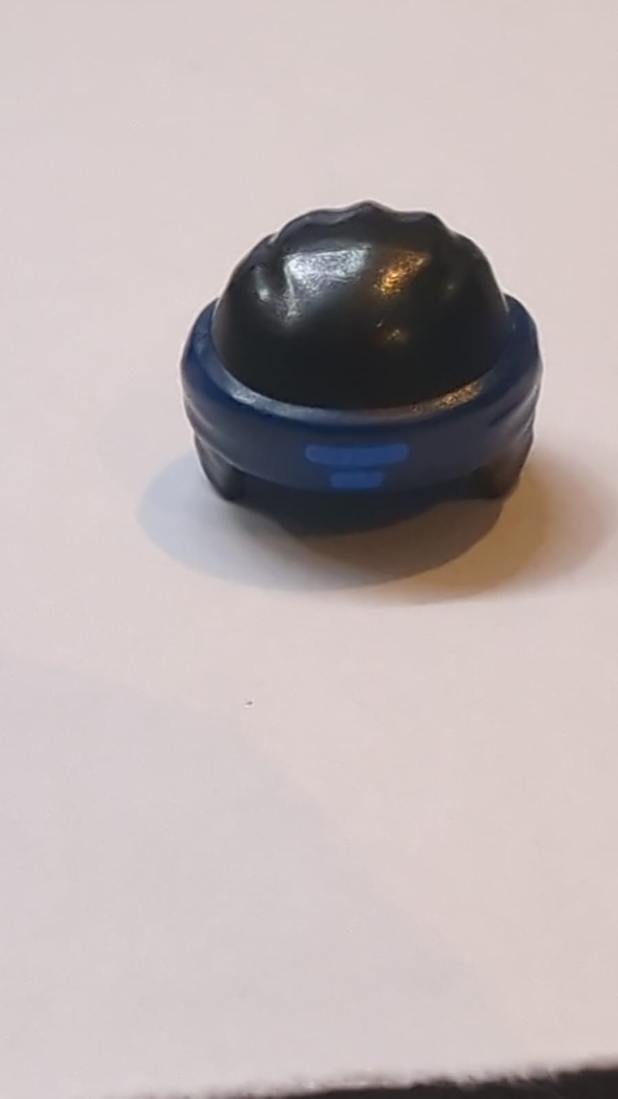 Kopfbedeckung Ninjago Wrap Typ 3 mit geformtem dunkelblauem Bandana und Knoten sowie bedrucktem blauen Linien-Symbolmuster schwarz