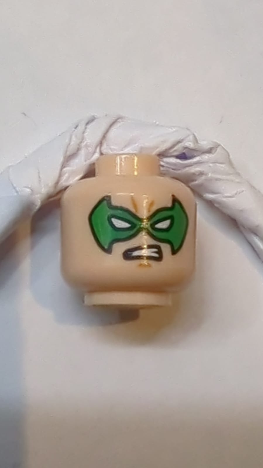 Kopf Beidseitige grüne Augenmaske mit Augenlöchern, bestimmtes / ängstliches Muster (Robin)