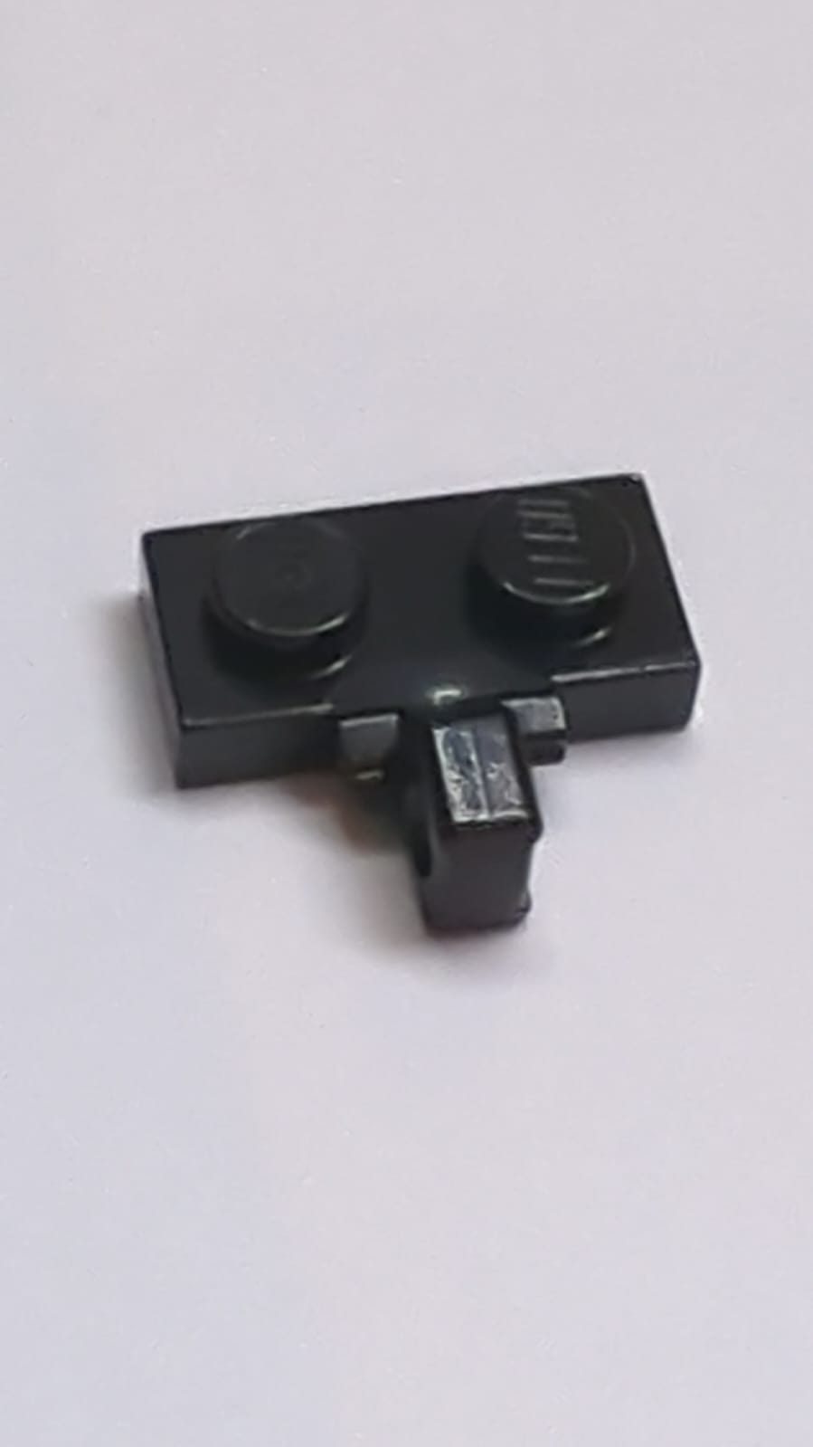 NEU Scharnierplatte 1 x 2 Verbindung mit 1 Finger seitlich ohne Nut schwarz