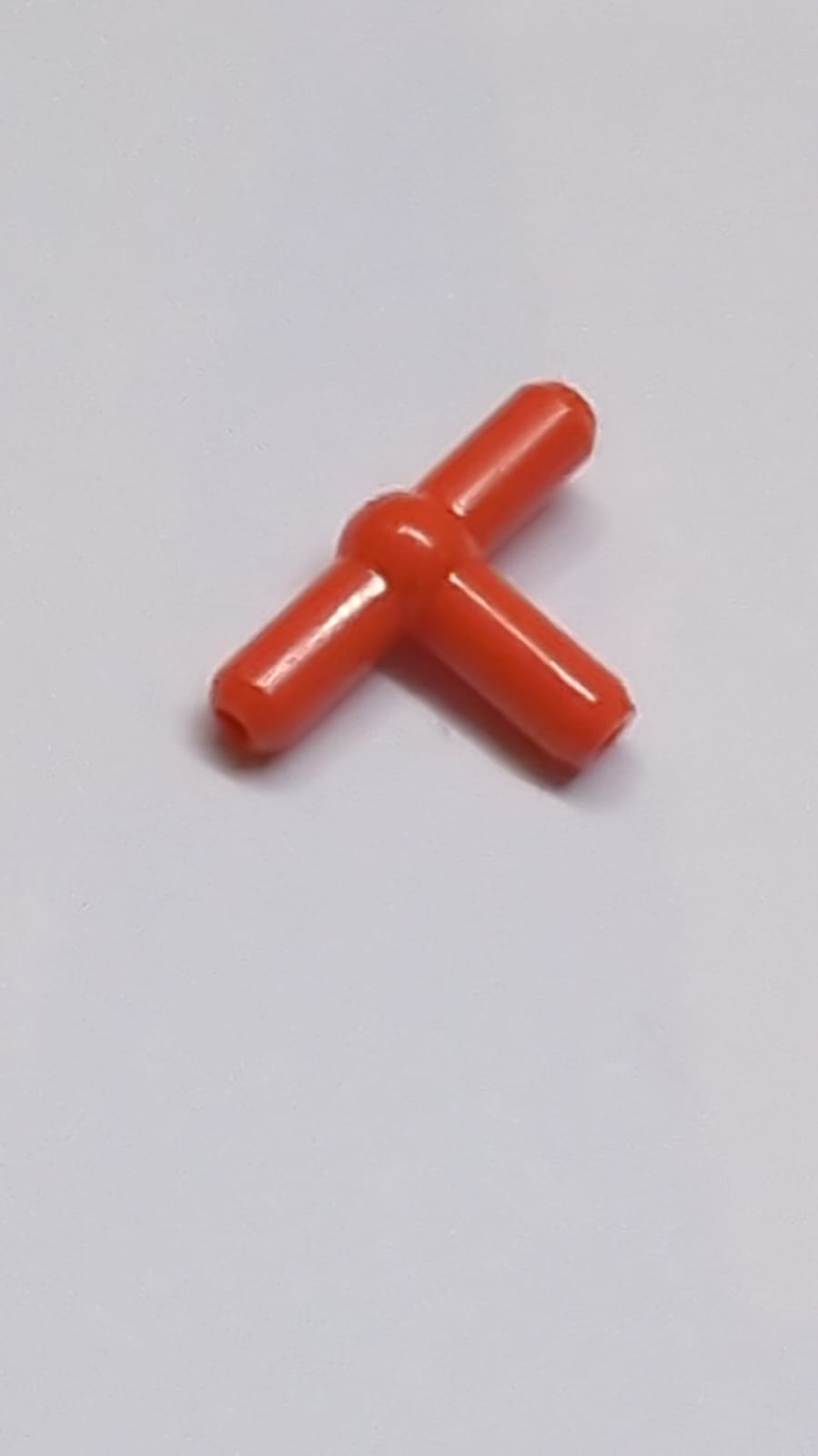NEU Pneumatik T Stück zweite Version ( mit Ball in Zentrum) rotorange