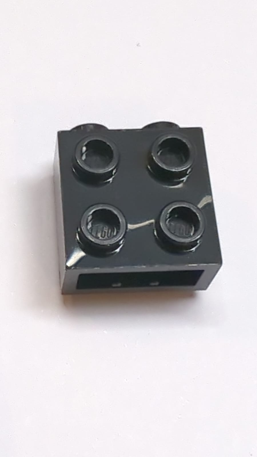 NEU Stein modifiziert 1 x 2 x 1 2/3 mit Noppen auf den Seiten schwarz