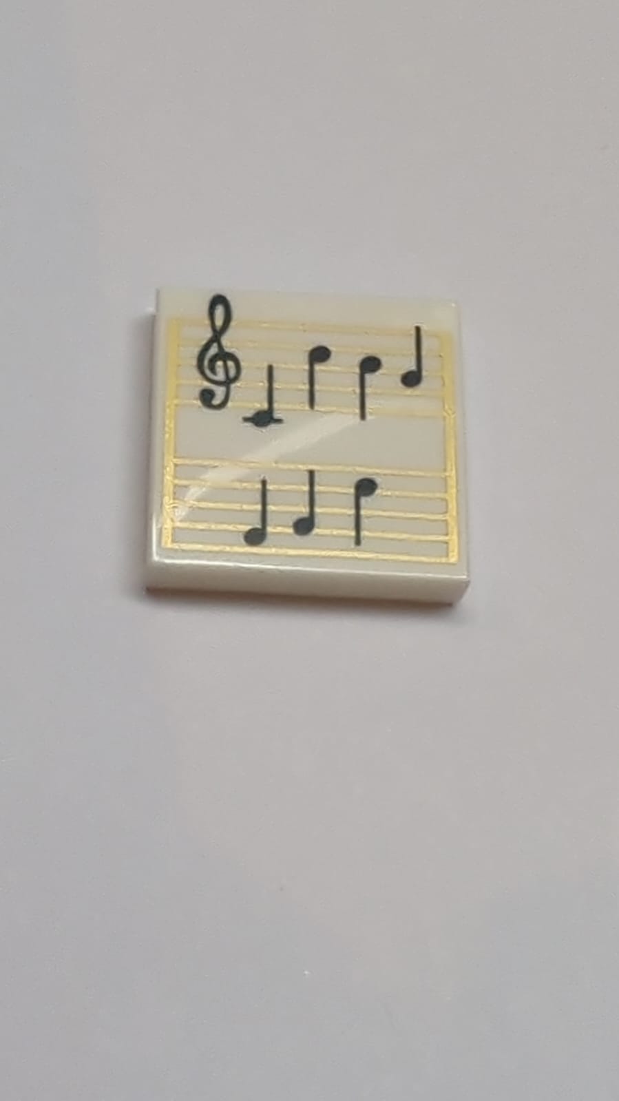 NEU Fliese 2 x 2 mit Rille mit Musiknotenmuster weiß