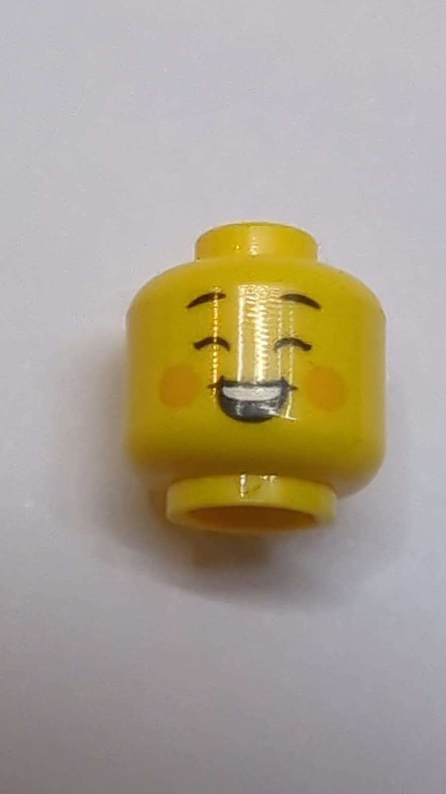 NEU Kopf doppelseitig, weiblich, schwarze Augenbrauen, hell-orangene Wangenflecken, geschlossene Augen, lächelnder Mund offen / lächelnder Mund geschlossen Muster