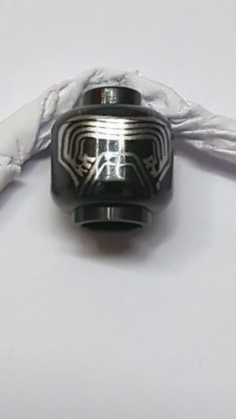 Kopf-Alien-Maske mit silbernen Linienmuster (SW Kylo Ren) schwarz