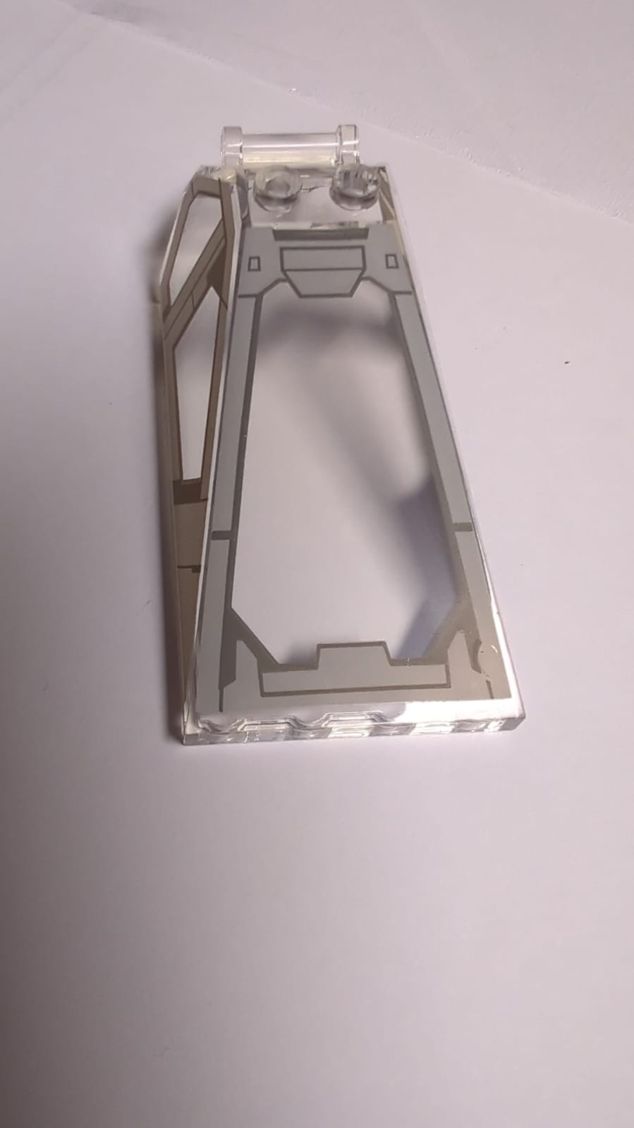 NEU Windschutzscheibe 8 x 4 x 2 mit 2 Noppen und Stangengriff mit Cockpitfensterrahmen und Paneelen und Linienmuster bedruckt transparent weiß