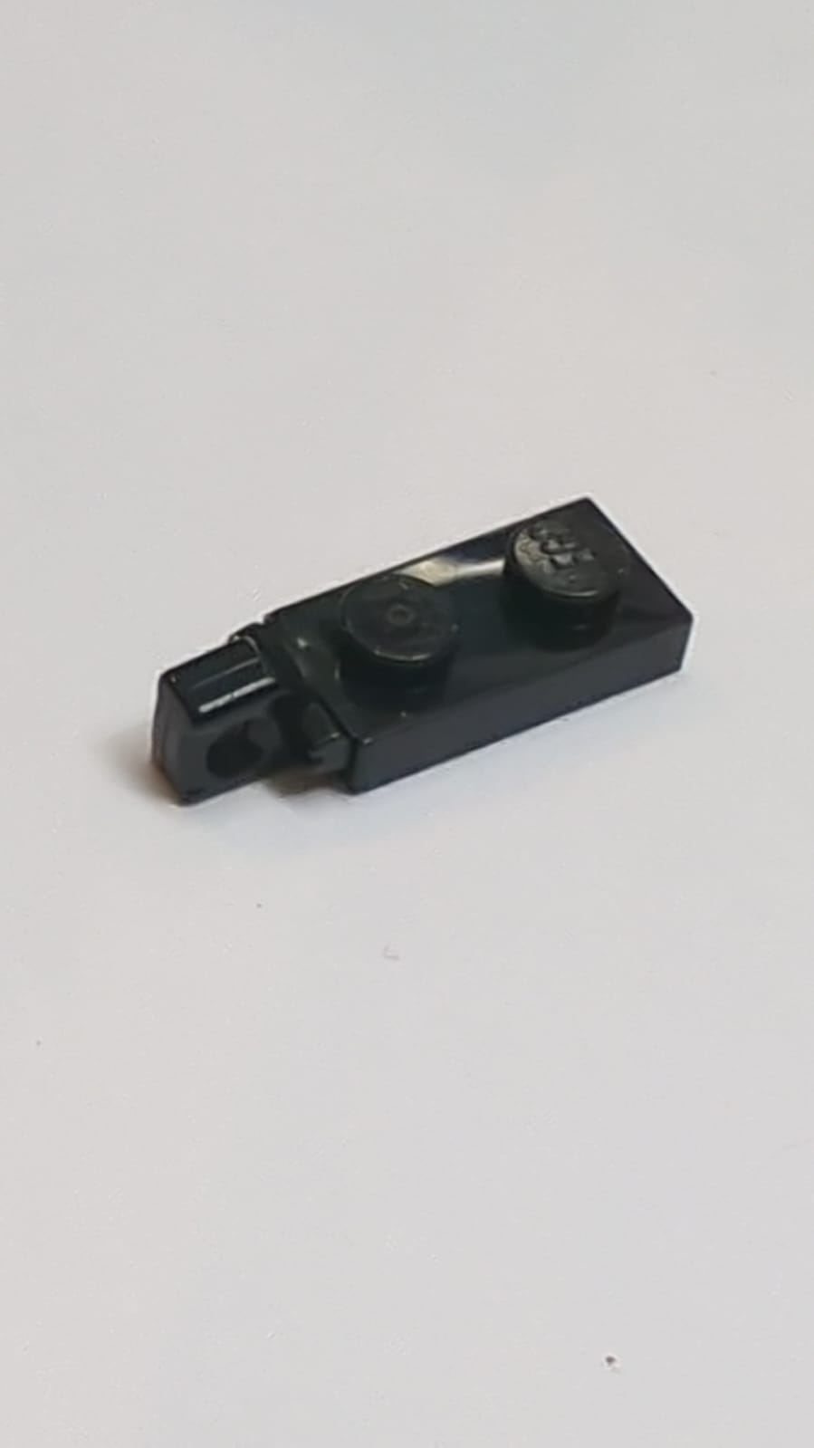 NEU Scharnierplatte 1 x 2 Verriegelung mit 1 Finger am Ende ohne unteren Schlitz schwarz