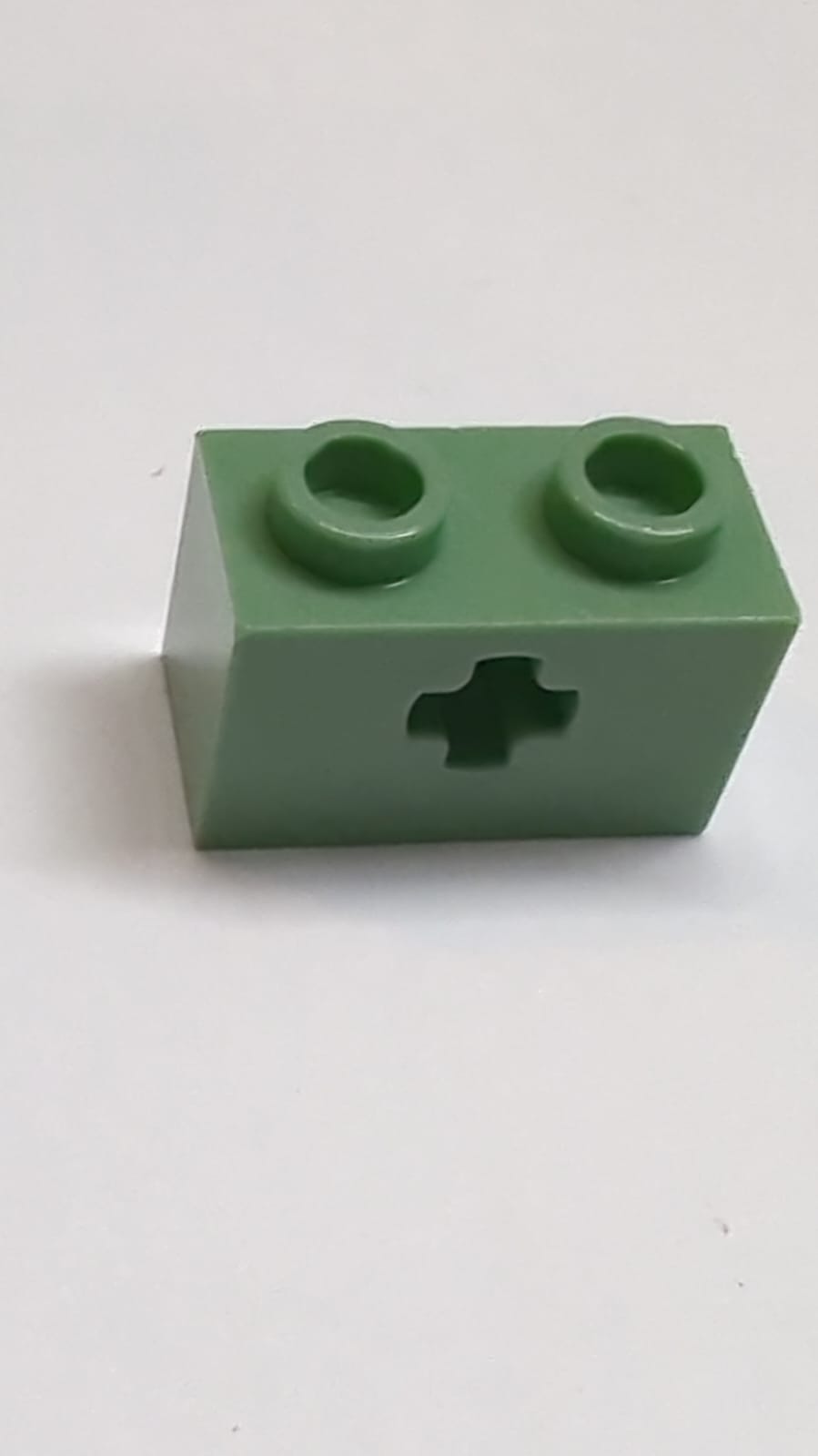 NEU Technik, Stein 1 x 2 mit Achsloch sandgrün