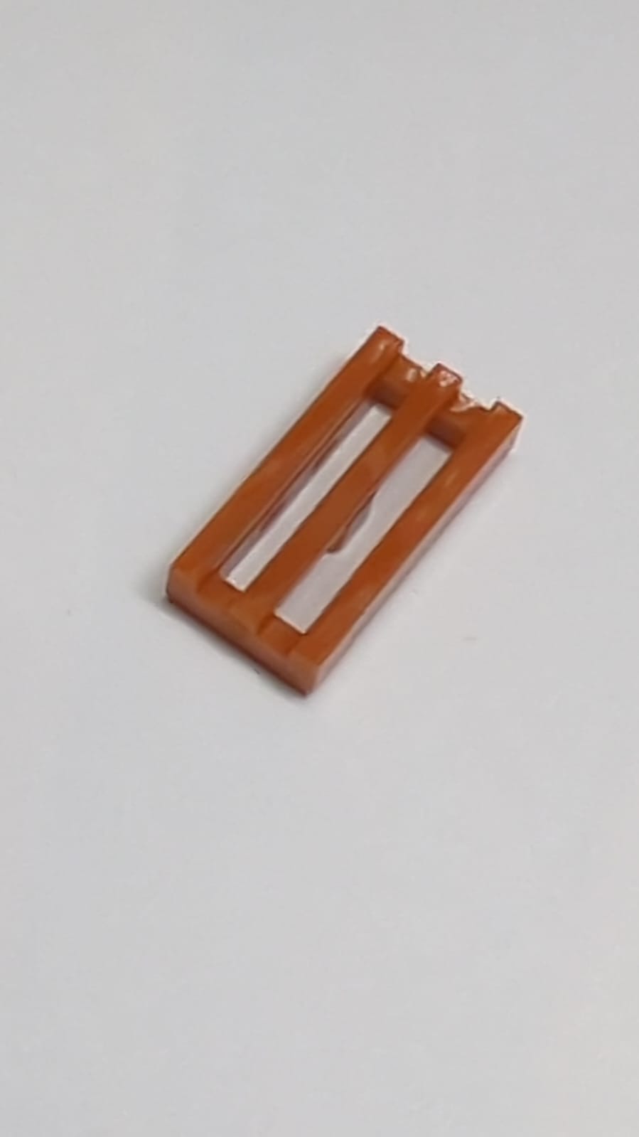 NEU Fliese, Modifizierte 1 x 2 Gitter mit unterer Nut/Lippe dunkelorange