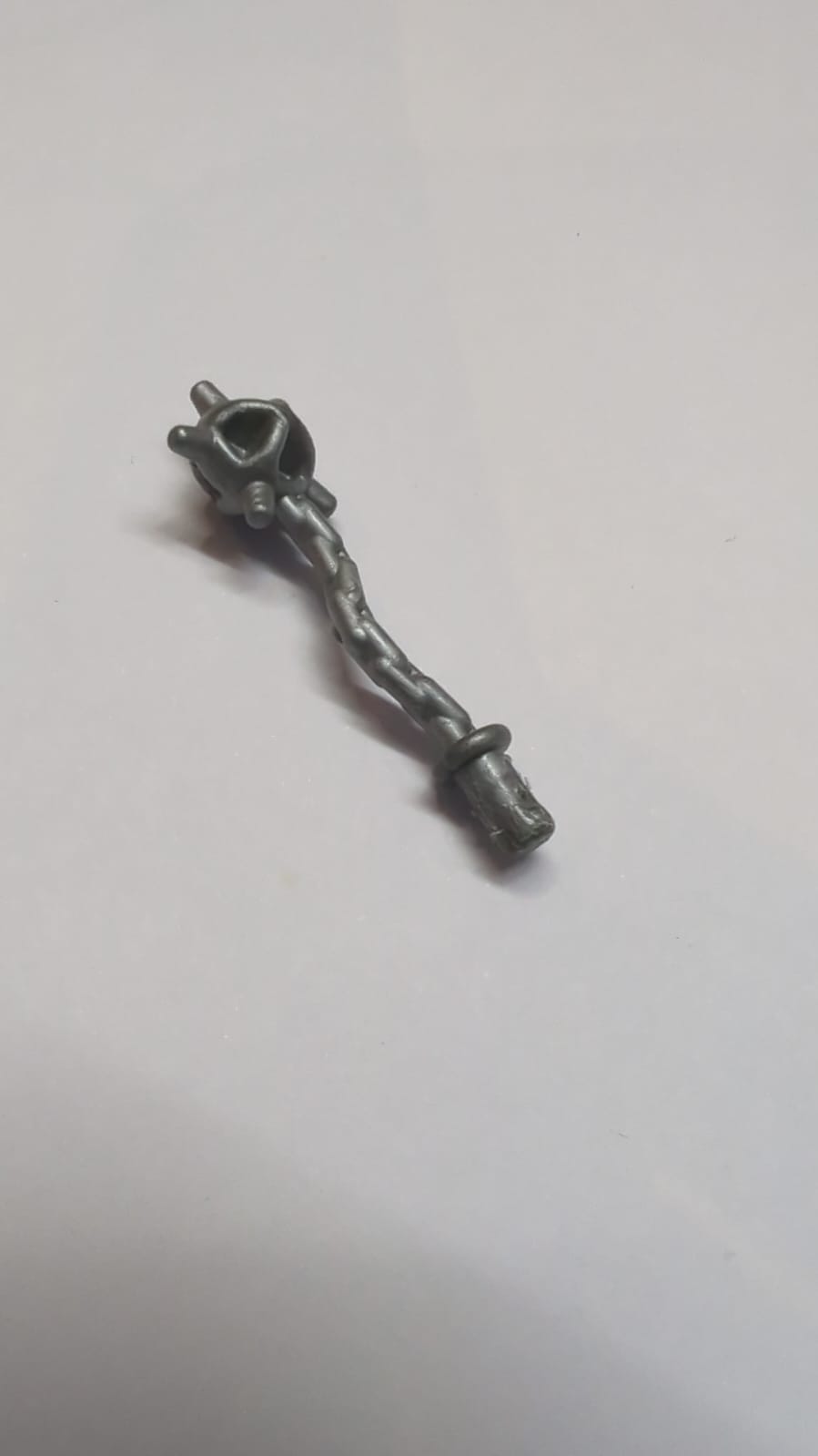 Minifigur, Waffe Stachelkeule / Streitkolben - Flexibler Gummi pearlsilber