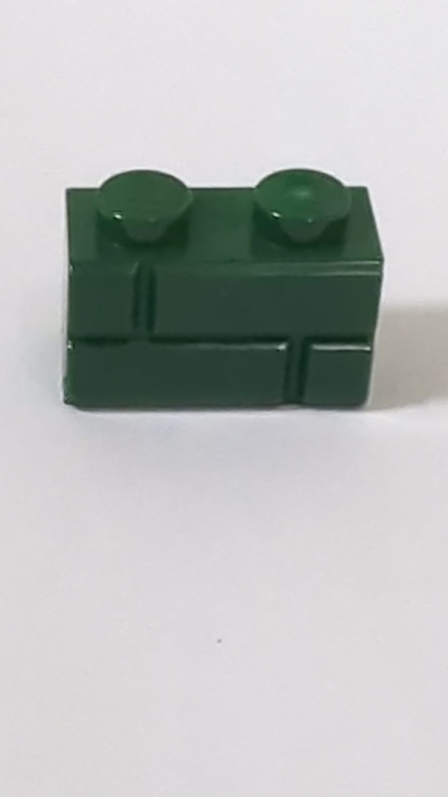 NEU Stein, modifiziert 1 x 2 mit Mauerprofil dunkelgrün