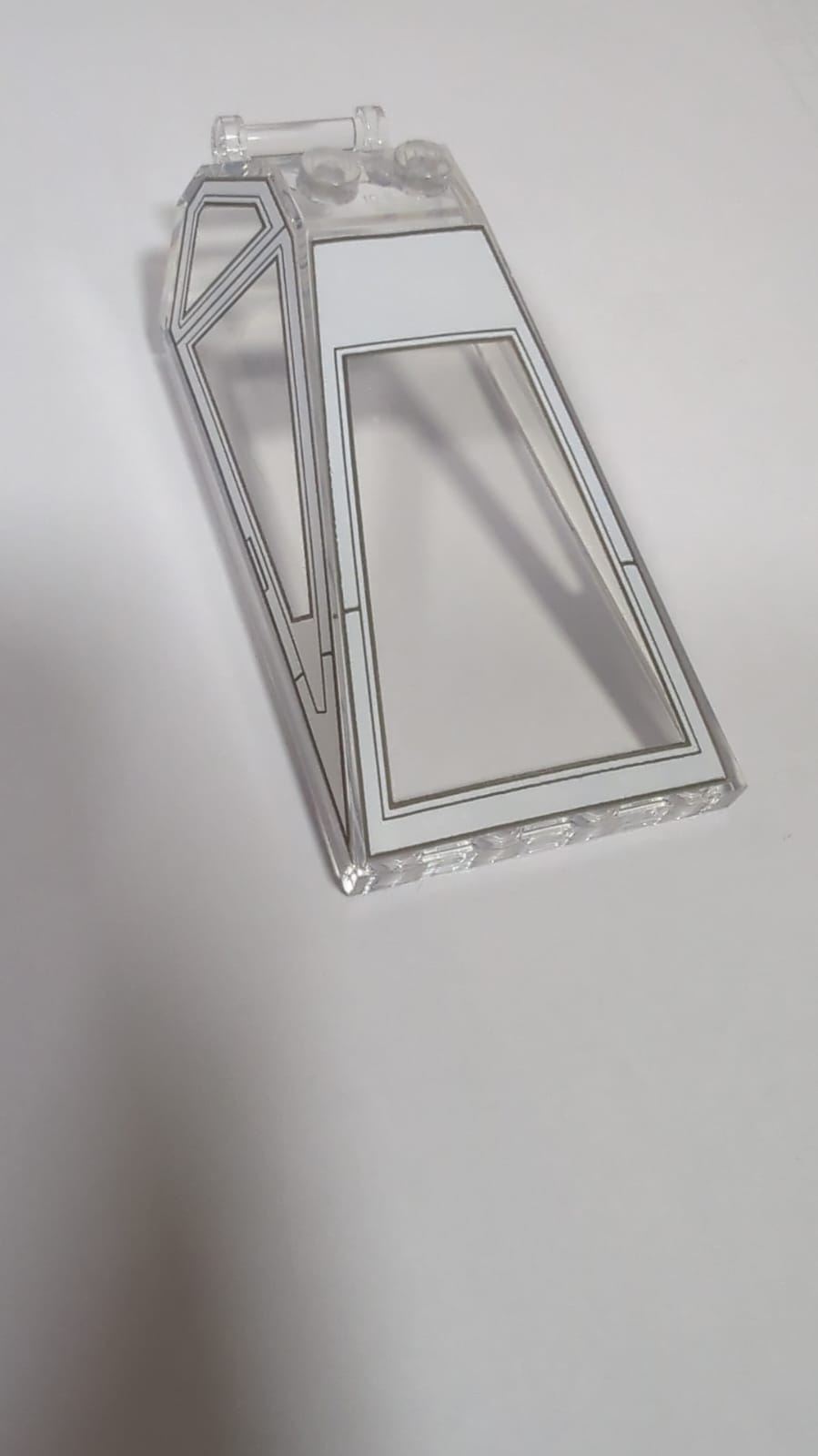 NEU Windschutzscheibe 8 x 4 x 2 mit 2 Noppen und Stangenhandgriff mit weißen Cockpitfensterrahmen, langen Seitenfenstern und Detaillinienmuster