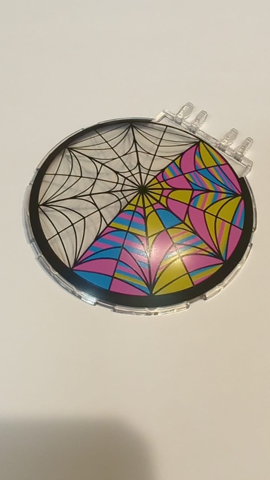 NEU Windschutzscheibe 8 x 8 Bubble-Canopy mit zwei Fingern, halb schwarz, halb farbiges Spinnennetzmuster transparent weiß