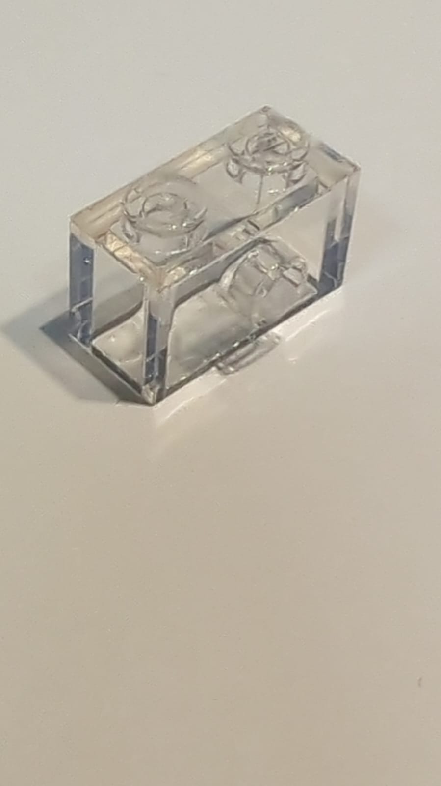 NEU Stein modifiziert 1 x 2 mit Noppe und Noppenhalter transparent weiß