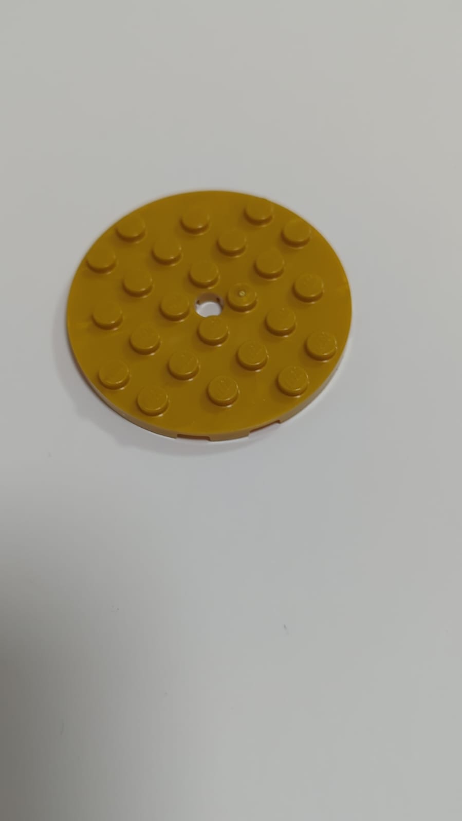 NEU Platte, rund 6 x 6 mit Loch pearlgold