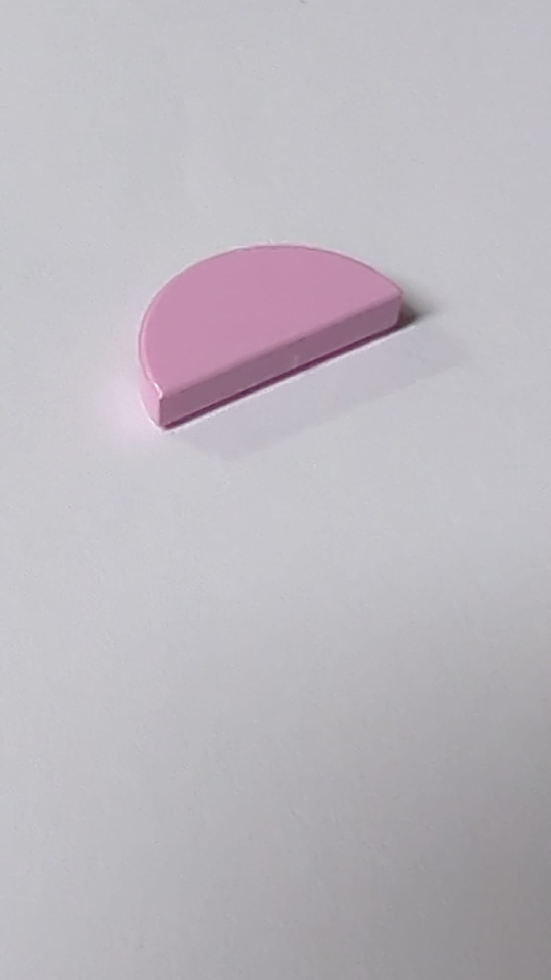 NEU Fliese, rund, 1 x 2, halb rosa