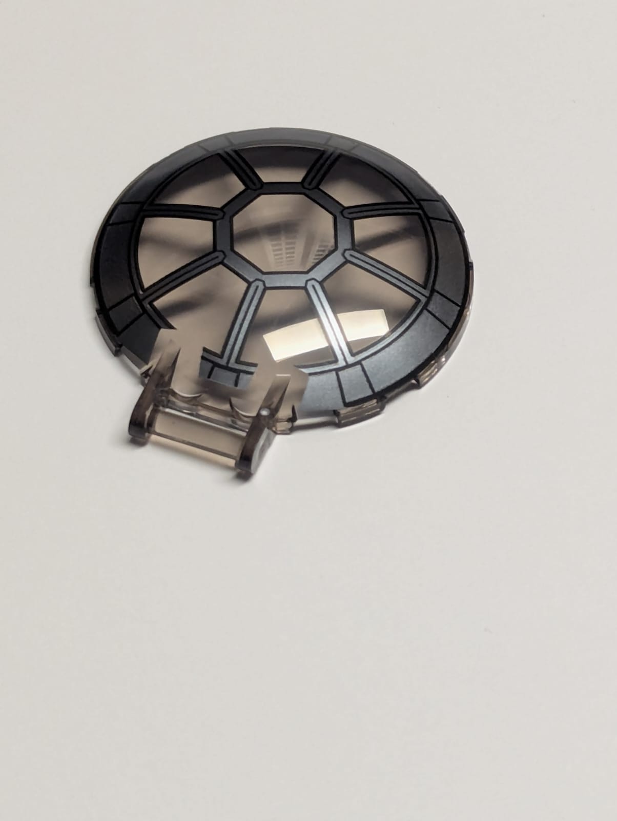 NEU Scheibe 6 x 6 Invers mit Stabgriff mit SW 8-Speichen Silber und schwarzem Rahmen TIE Interceptor Cockpit-Muster transparent