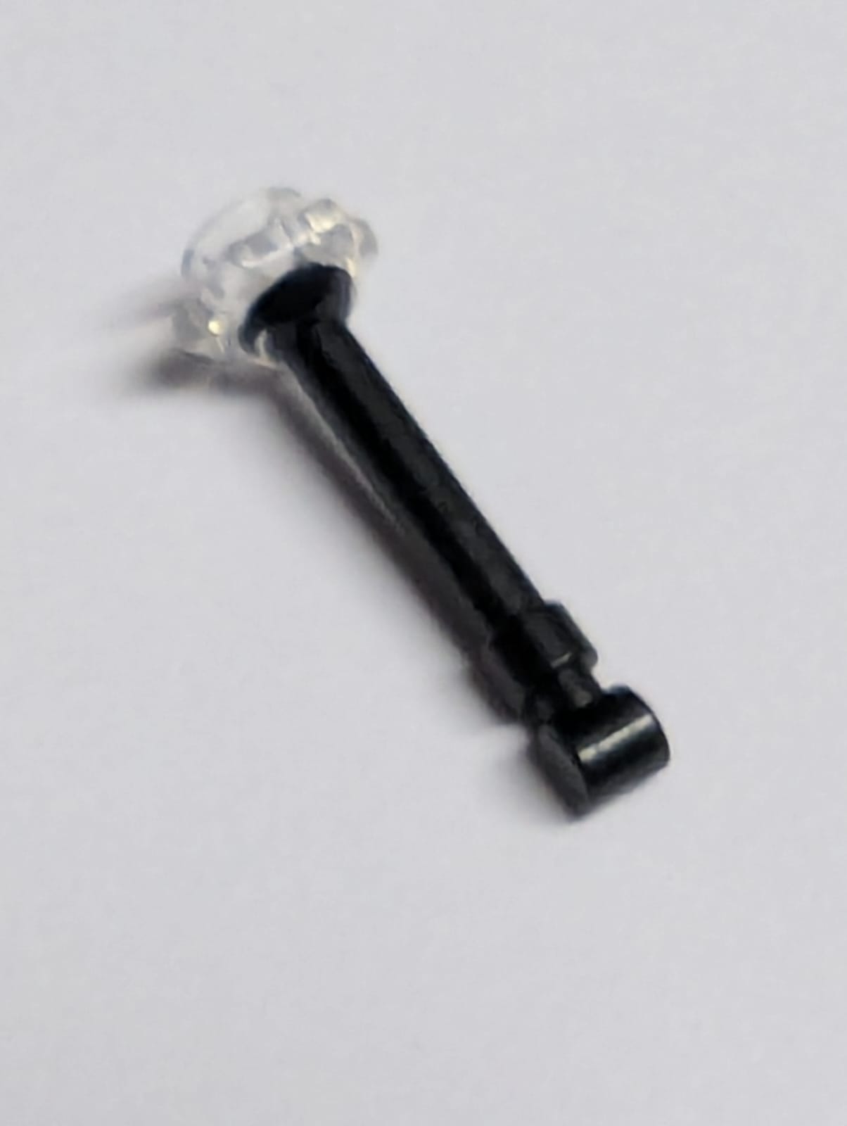 NEU Minifigur, Utensilienstab mit geformtem transparenten Noppenmuster schwarz