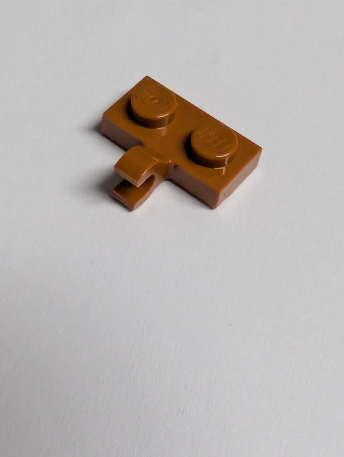 NEU Platte, modifiziert 1 x 2 mit Clip, seitlich horizontal dunkelorange