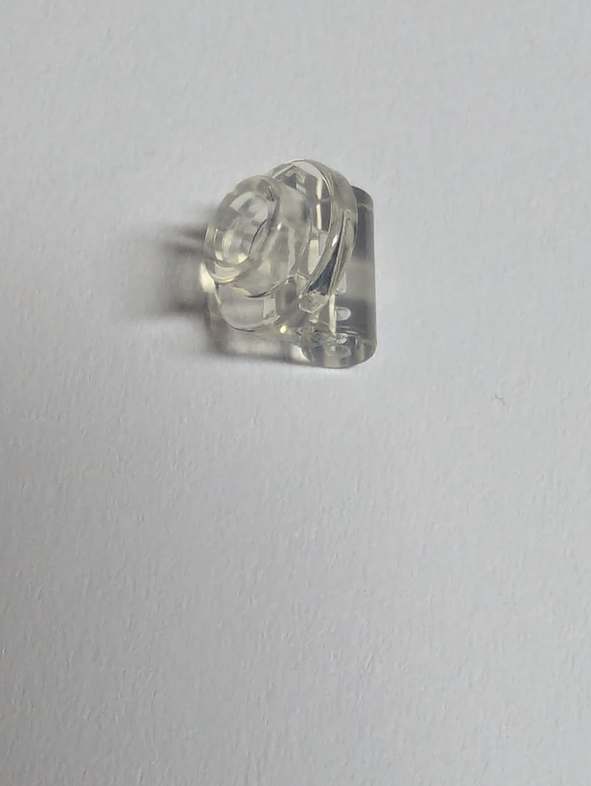 NEU Plate, Round 1 x 1 with Bar Handle on Long Stem transparent weiss trans-clear