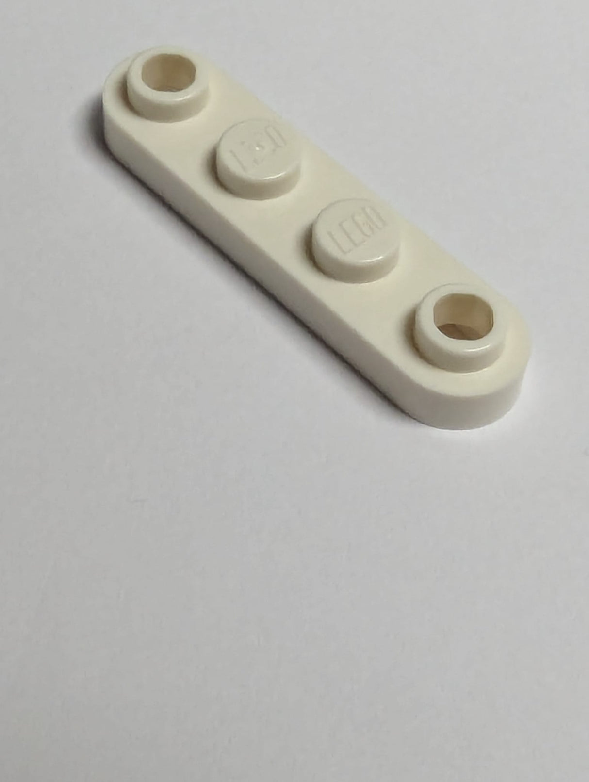 NEU Platte, rund 1 x 4 mit 2 offenen Noppen weiß