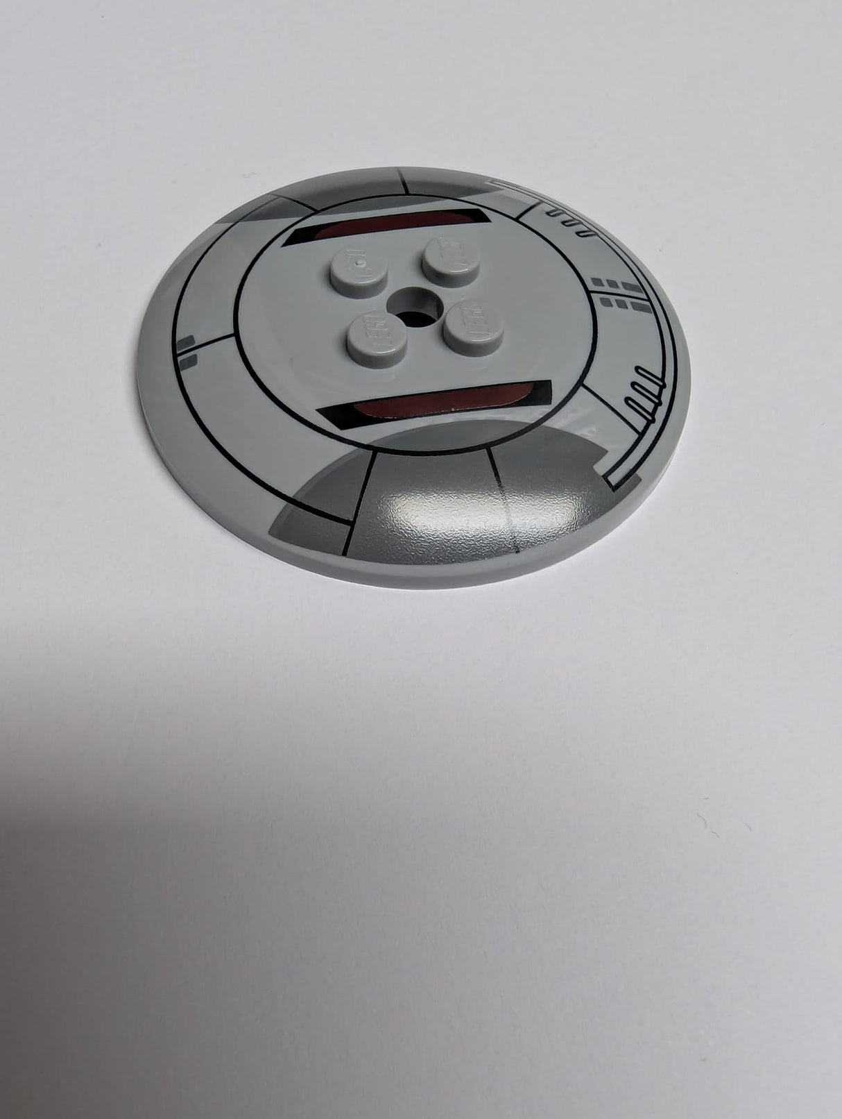 NEU Schüssel 6 x 6 umgekehrt (Radar) - Solide Noppen mit SW Sith Infiltrator-Cockpit mit dunkelblau-grauen und dunkelroten Formen sowie Muster aus schwarzen Linien und Ovalen neuhellgrau