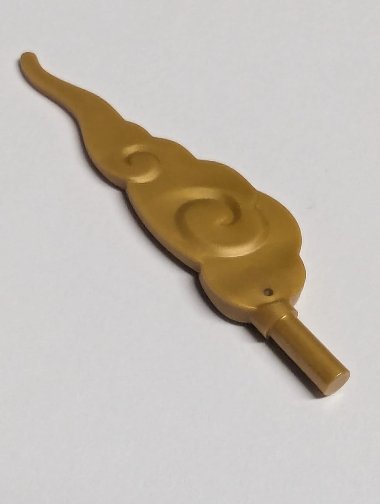 NEU Wave abgerundete gerade Wirbel mit Stangenende (Wolke / Windstoß) perlgold