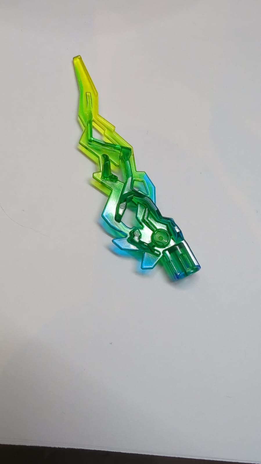 Hero Factory Waffen-Zubehör, Flamme / Blitz mit Achsloch, marmoriertes transparent dunkelblau