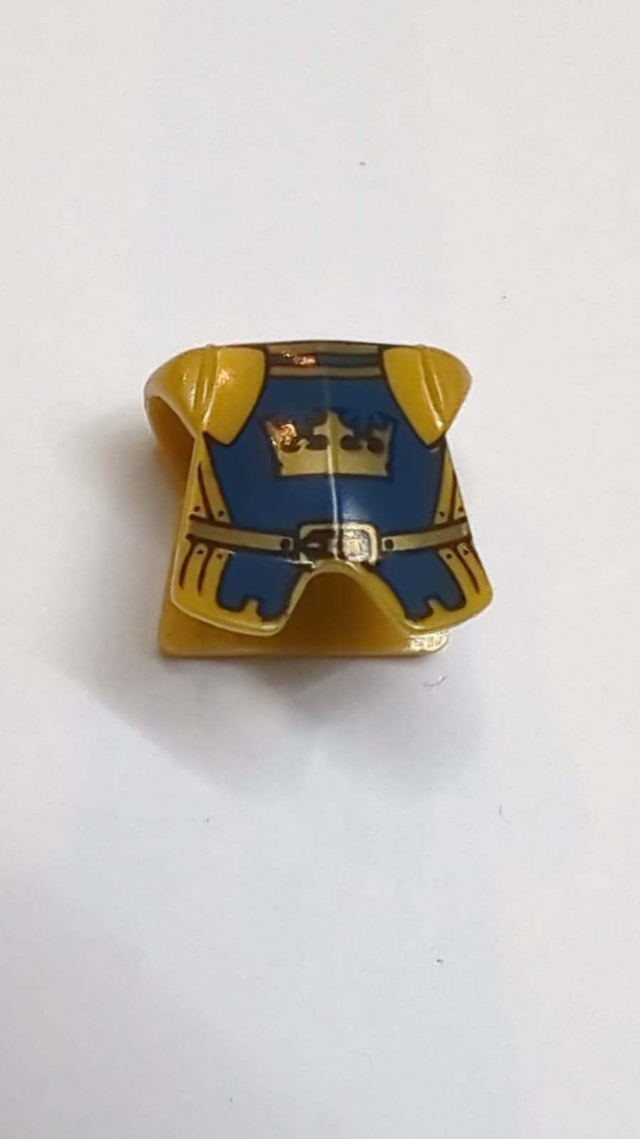 Utensil Minifigur Rüstung mit Beinschutz mit Fantasy-Ära-Kronen-König-Muster pearlgold