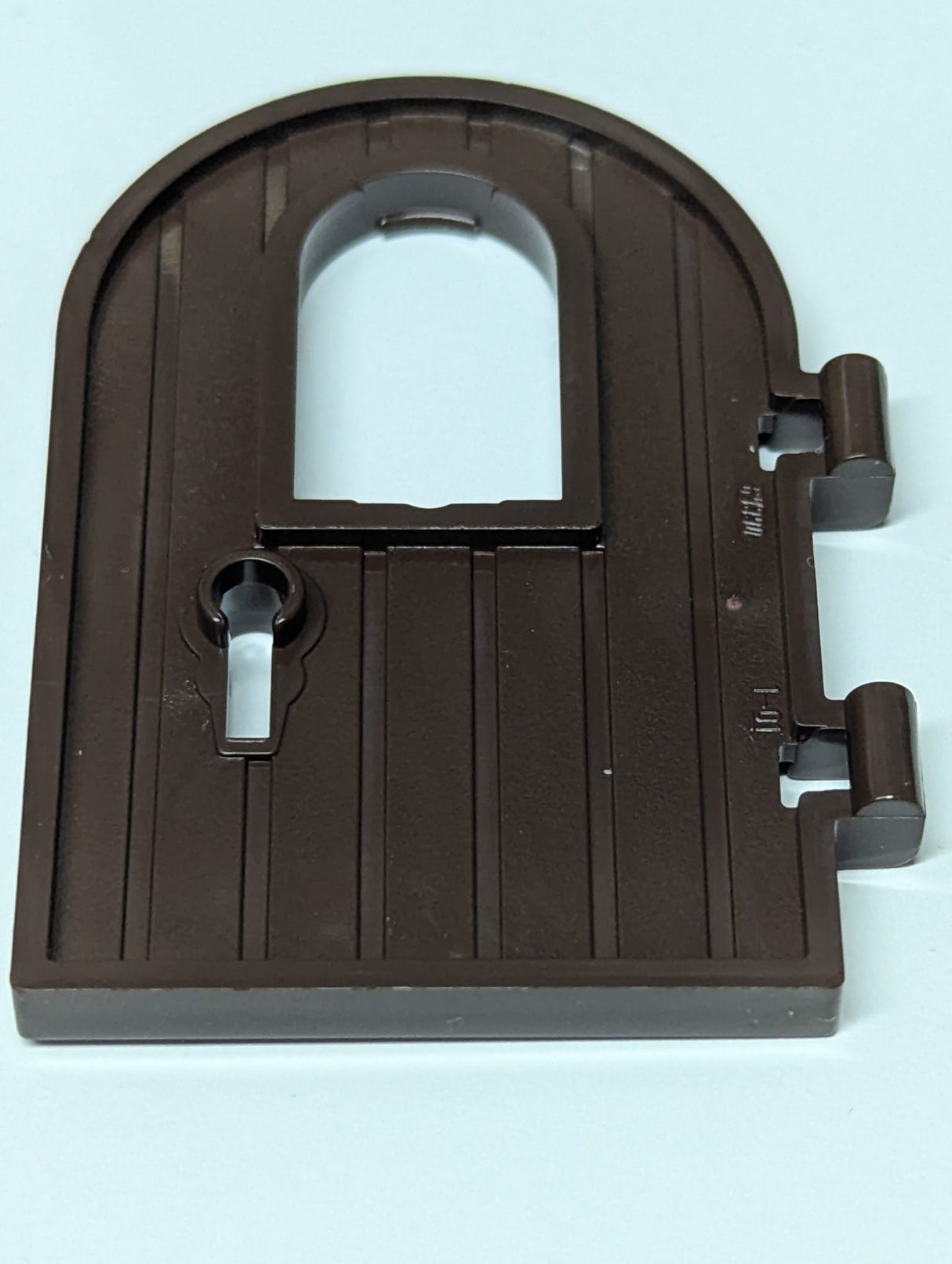 NEU Tür 1 x 4 x 6 Rundbogen mit Fenster und Schlüsselloch, verstärkte Kante dunkelbraun