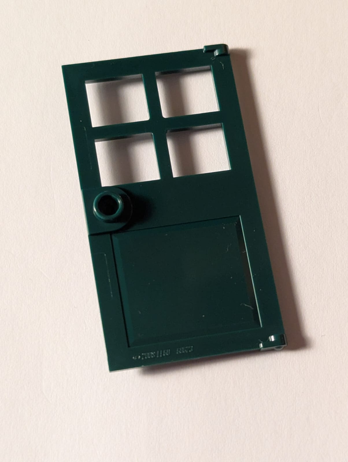 NEU Door 1 x 4 x 6 with 4 Panes and Stud Handle dunkelgrün dark green