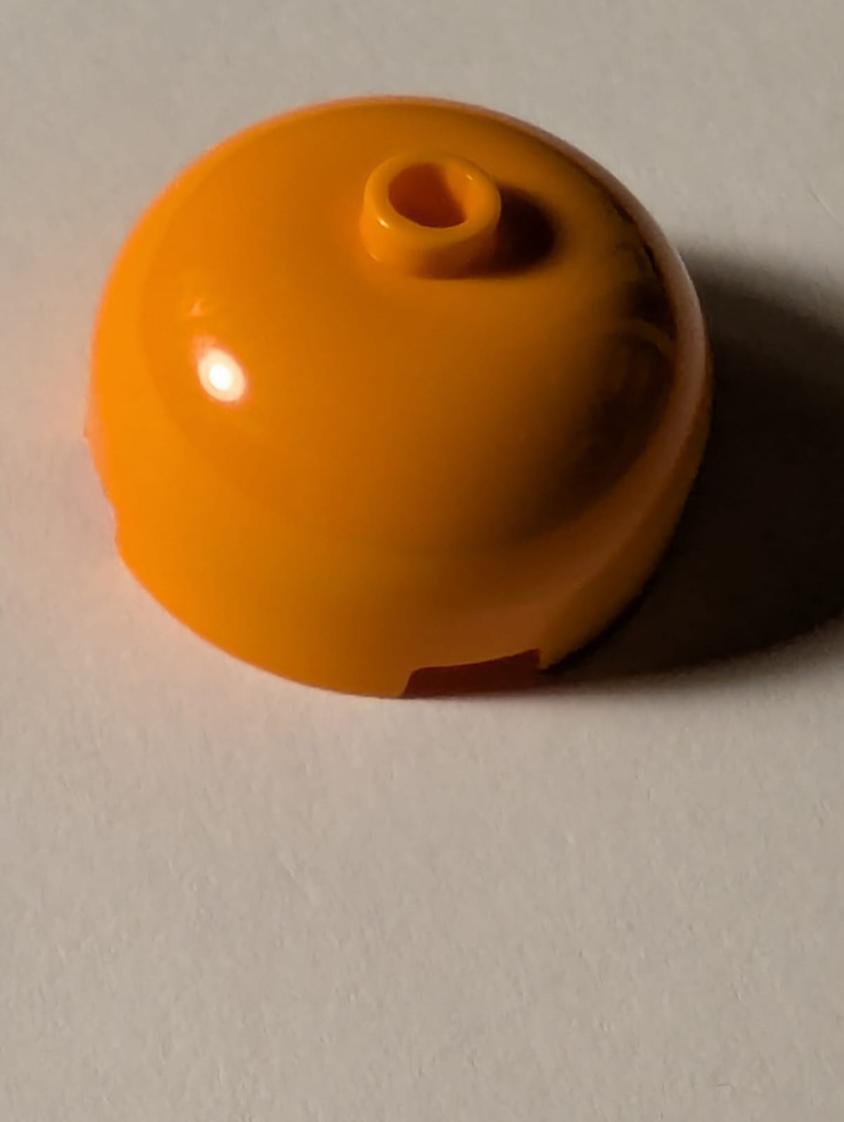 NEU Stein, Rund 3 x 3 x 1 1/3 Kuppeloberseite - Offene Noppe orange