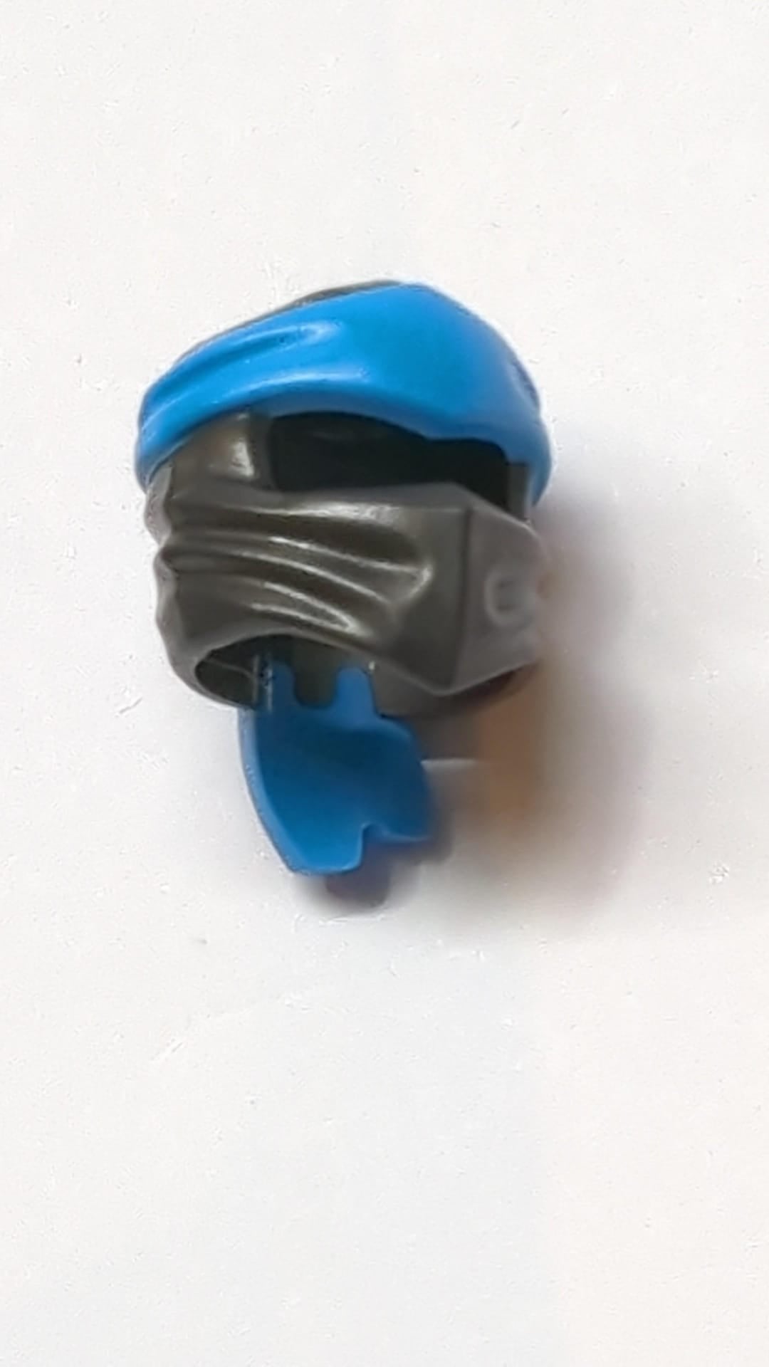 Minifigur, Kopfbedeckung Ninjago Wrap Typ 4 mit geformtem dunkelblauen Stirnbandmuster titan
