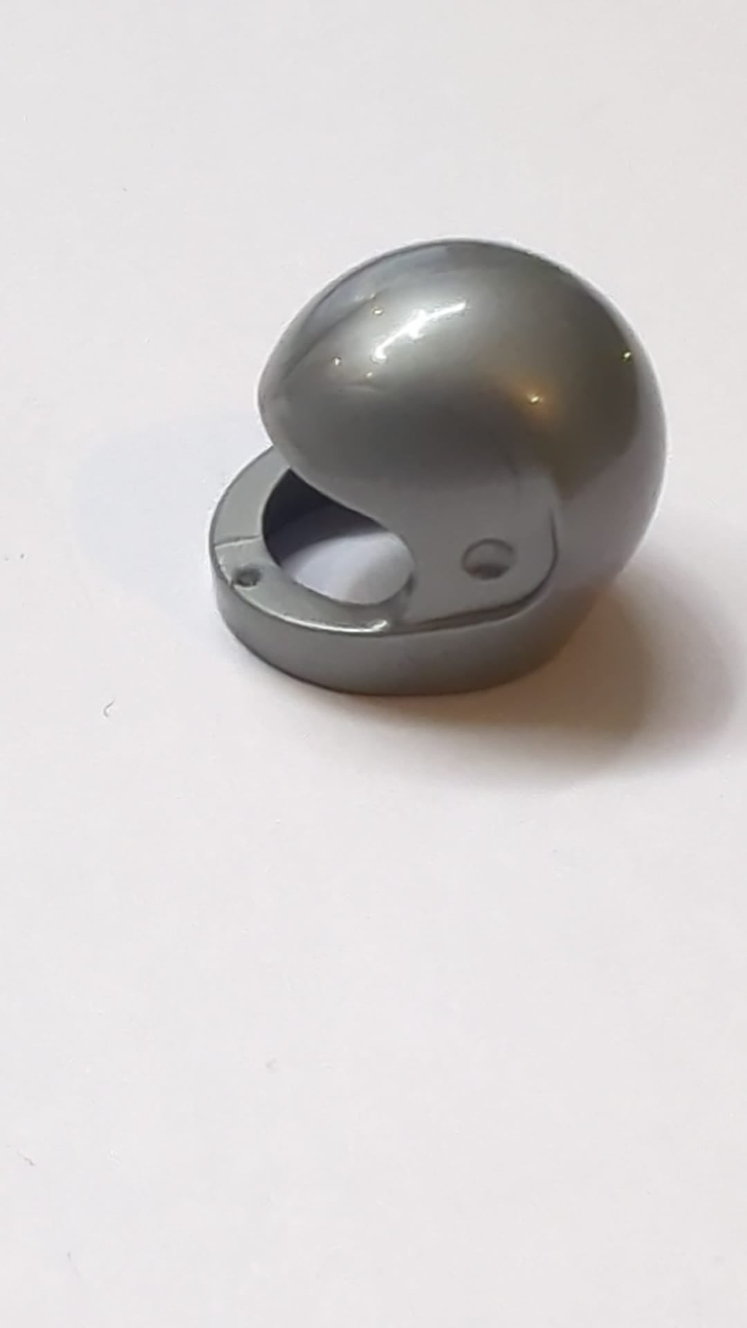 Minifigur, Kopfbedeckung Helm Motorrad 'Standard' dunkles Pealsilber