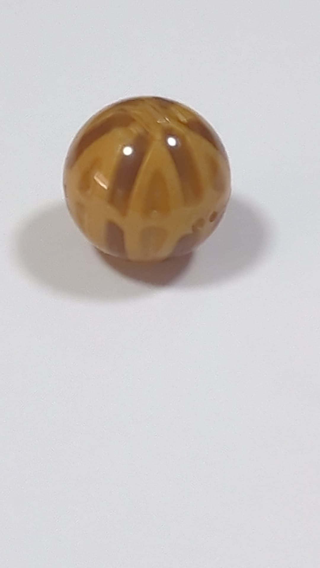 NEU Ball, harter Kunststoff, 19 mm Durchmesser, mit geformtem Perlgold-Innenballmuster (Ninjago Drachen-Energiekern) transparent weiß