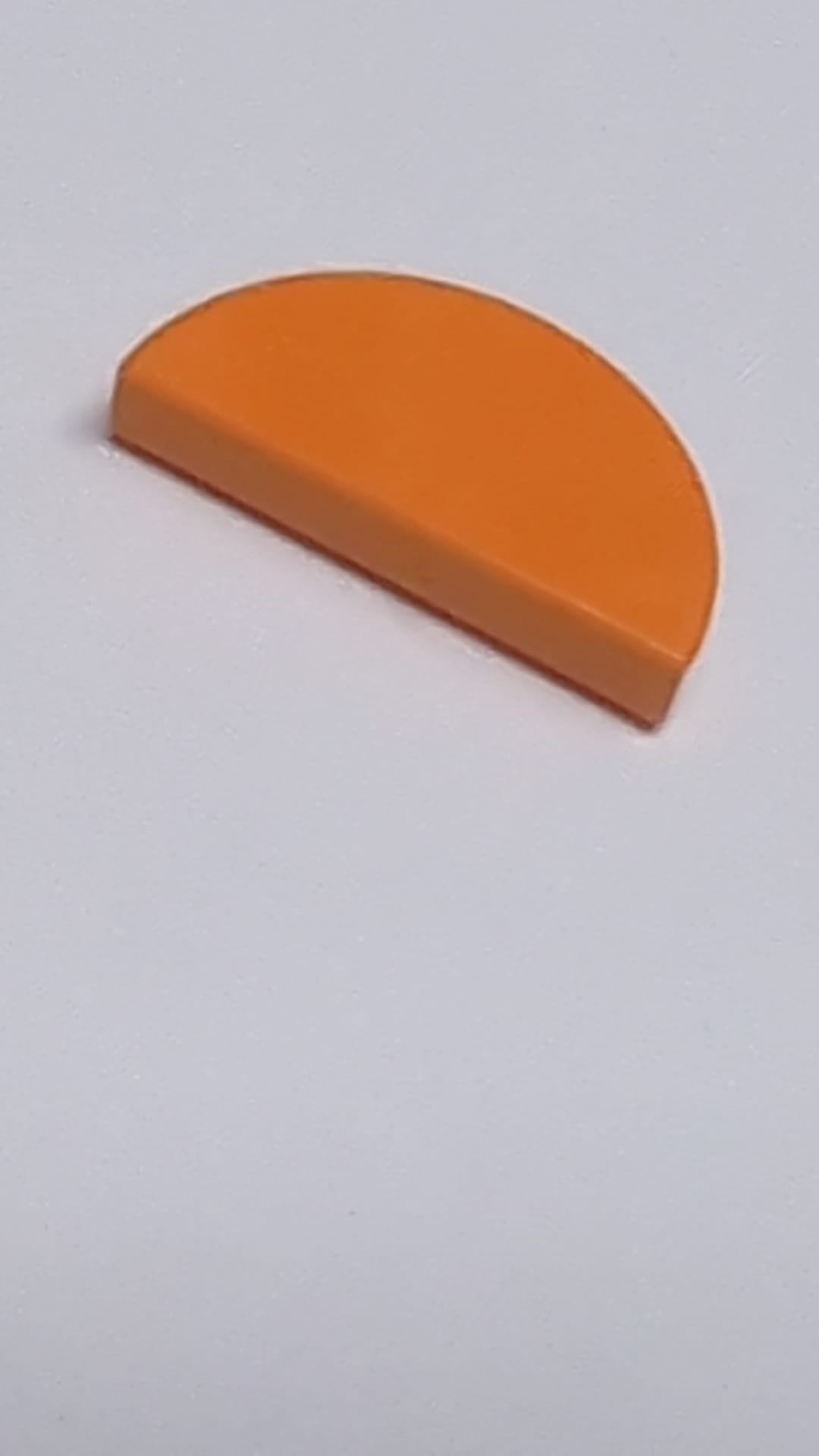 NEU Fliese, rund 1 x 2 halb, orange