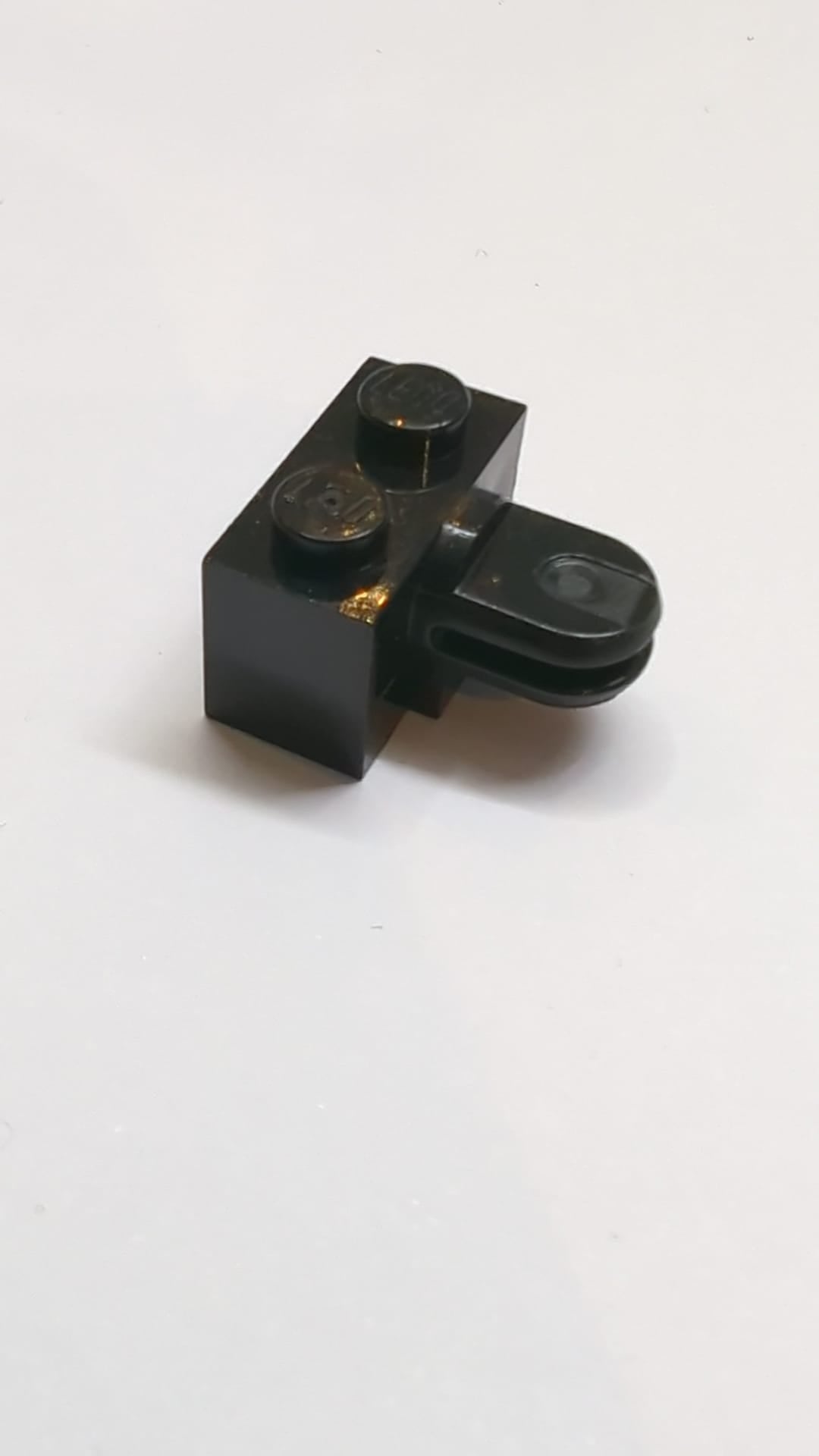 Armhalter-Stein 1 x 2 mit 2 horizontalen Fingern schwarz