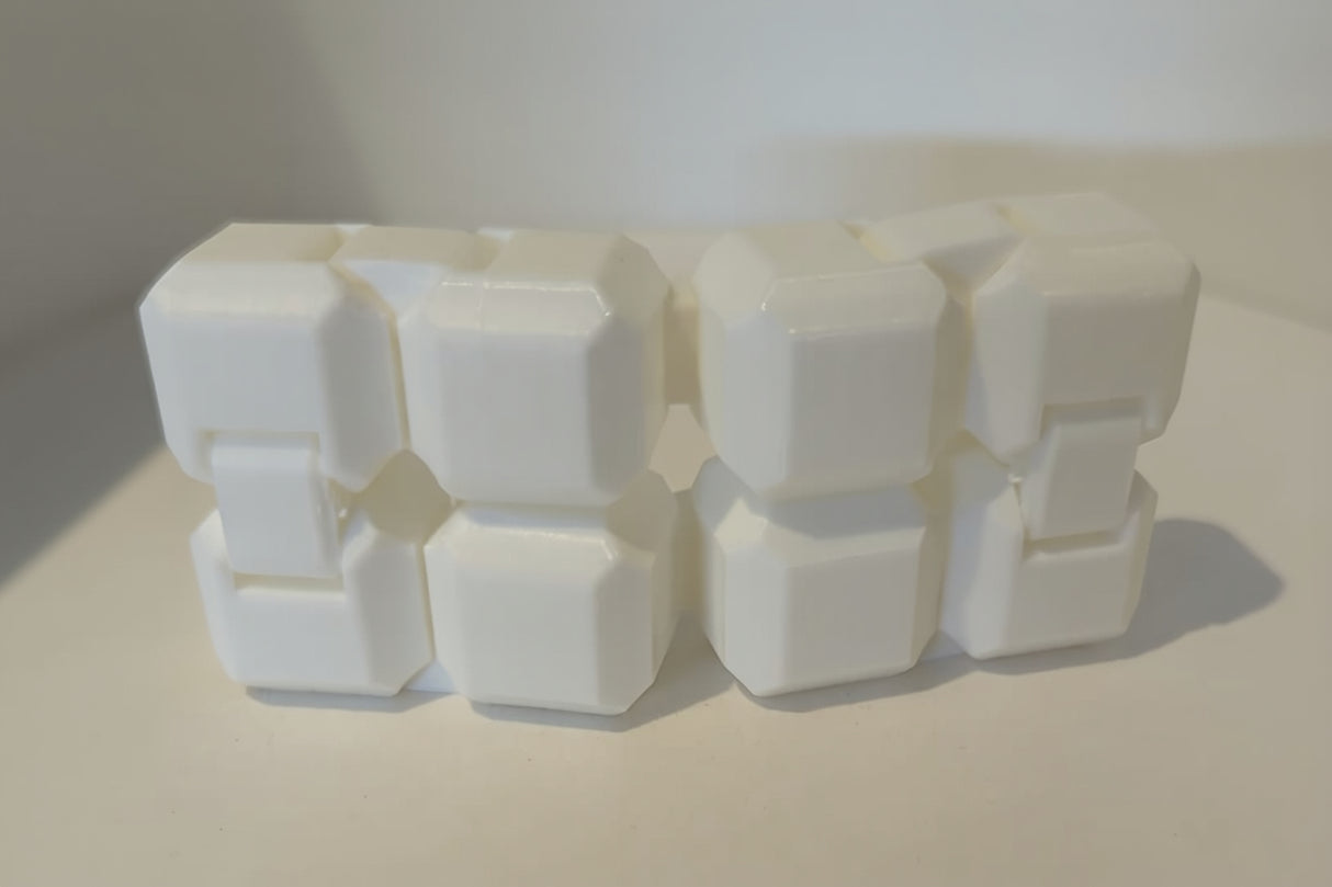 Fidget flexibler Würfel, abgerundet 3D weiß