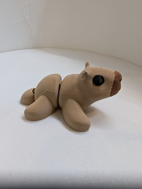 Flexibler Capybara / Wasserschwein 3D 3farbig beige