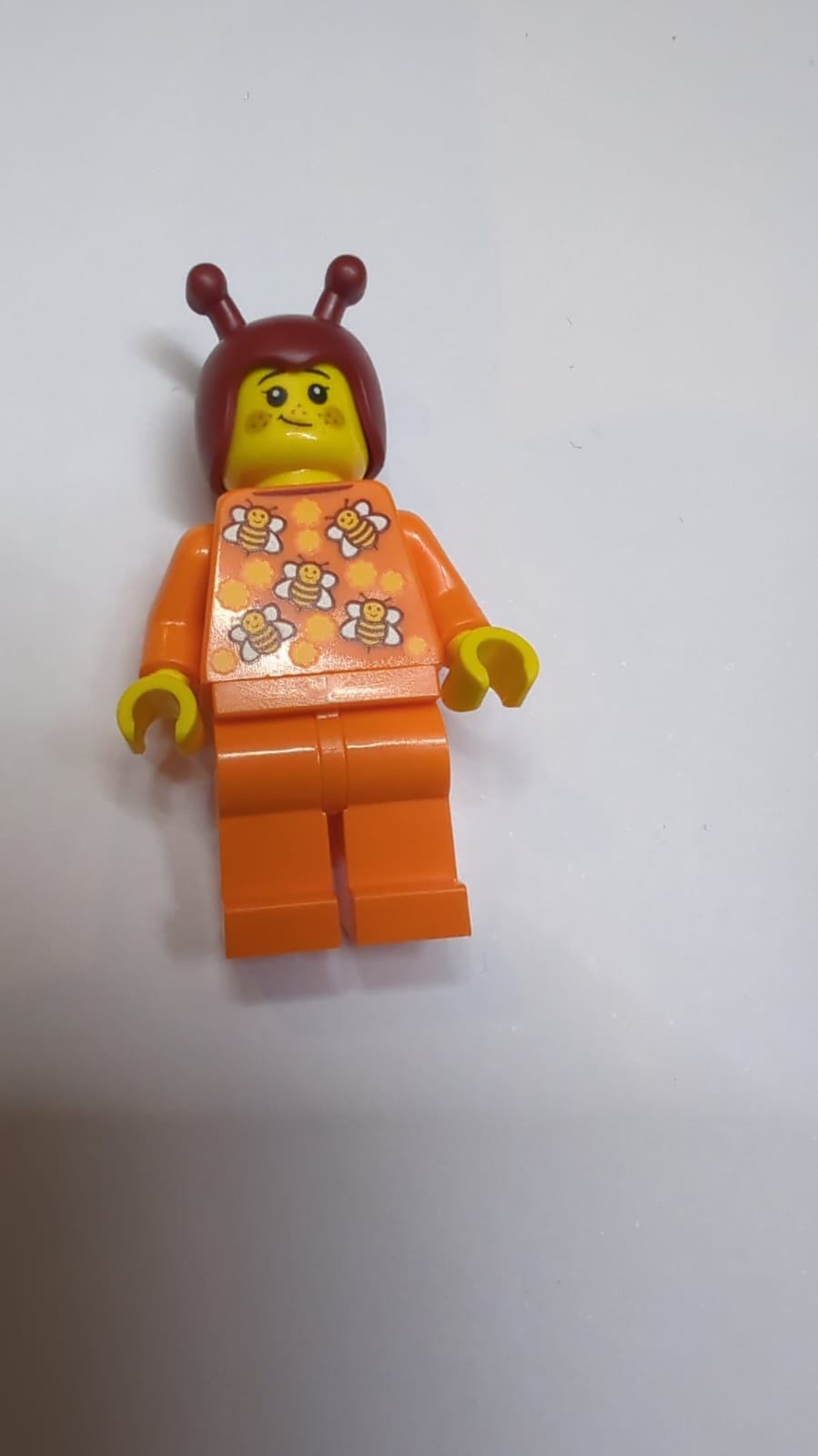 NEU Minifigur Biene mit dunkelroten Fühlern, Doppelgesicht