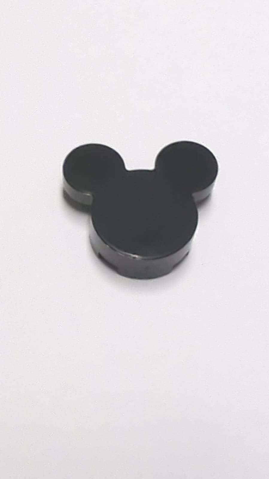 NEU Stein rund 2 x 2 x 2/3 keine Noppen, mit 2 Fliesen, rund 1 x 1 (Mickey Maus) schwarz