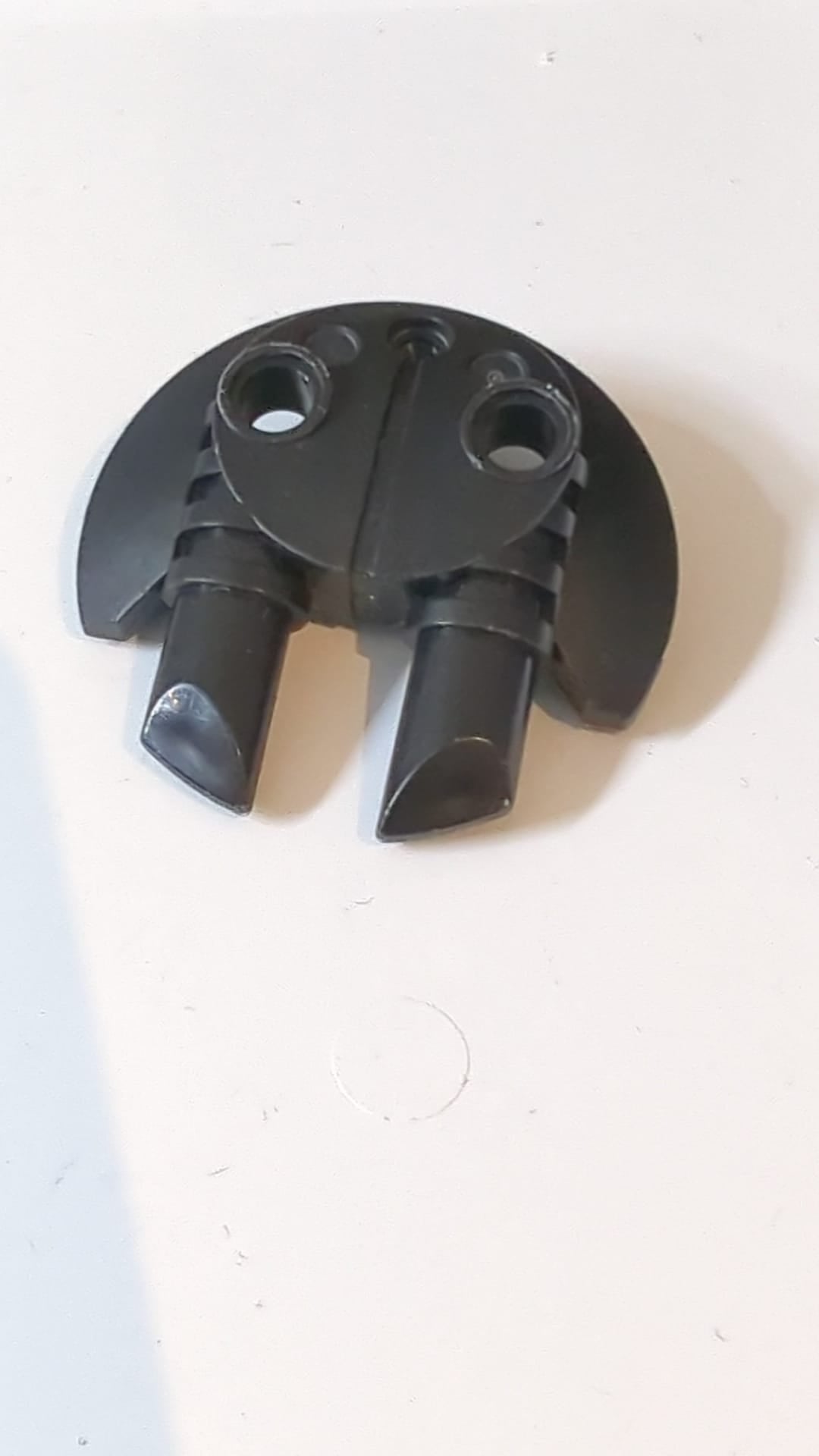 5x5 Bionicle-Waffe Schild mit zwei runden Zinken schwarz