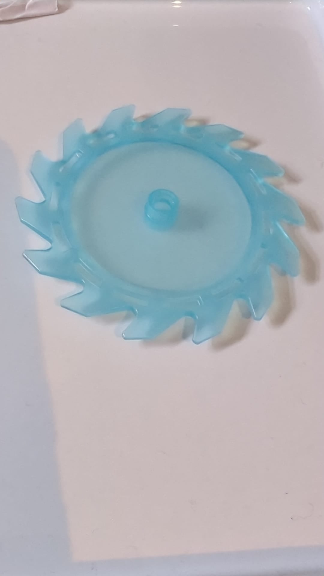 9x9 Technic Kreissägeblatt mit Stiftloch und Zähnen in gleicher Richtung transparent hellblau azur