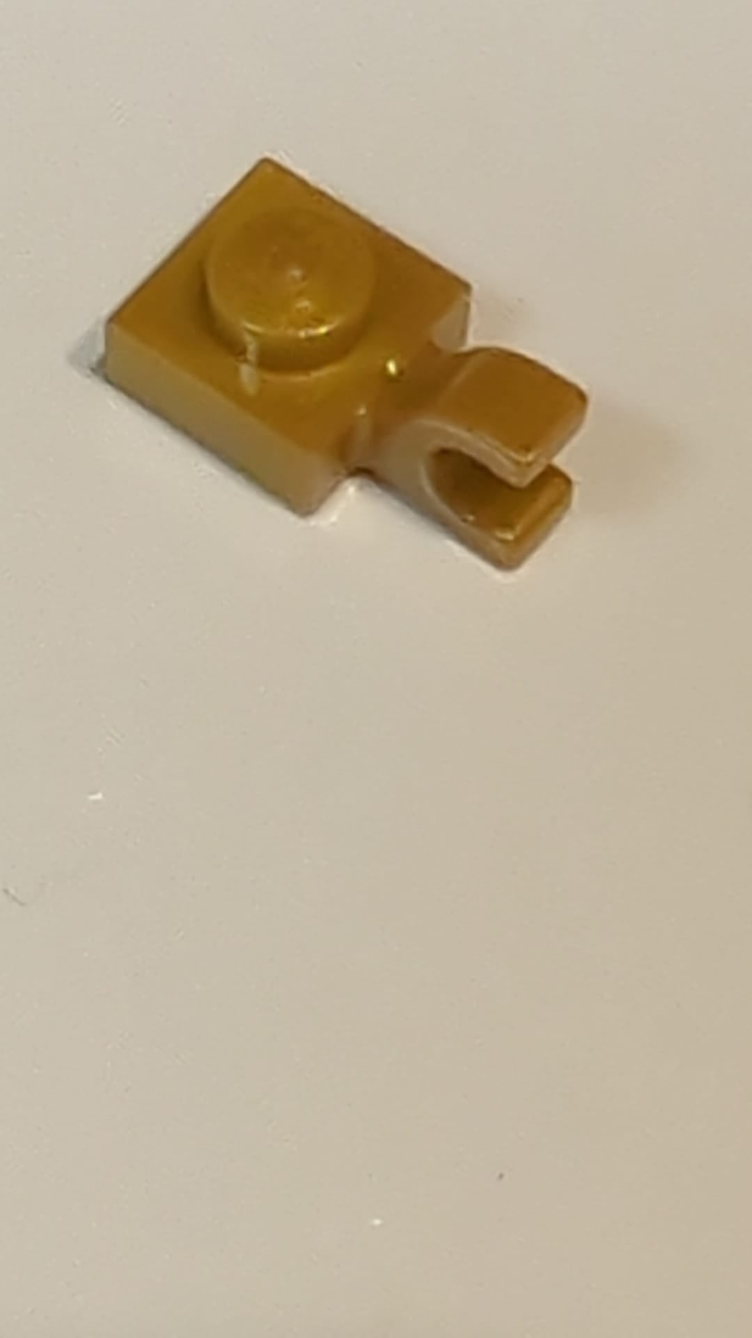 1x1 Platte mit offenem O-Clip horizontal pearlgold
