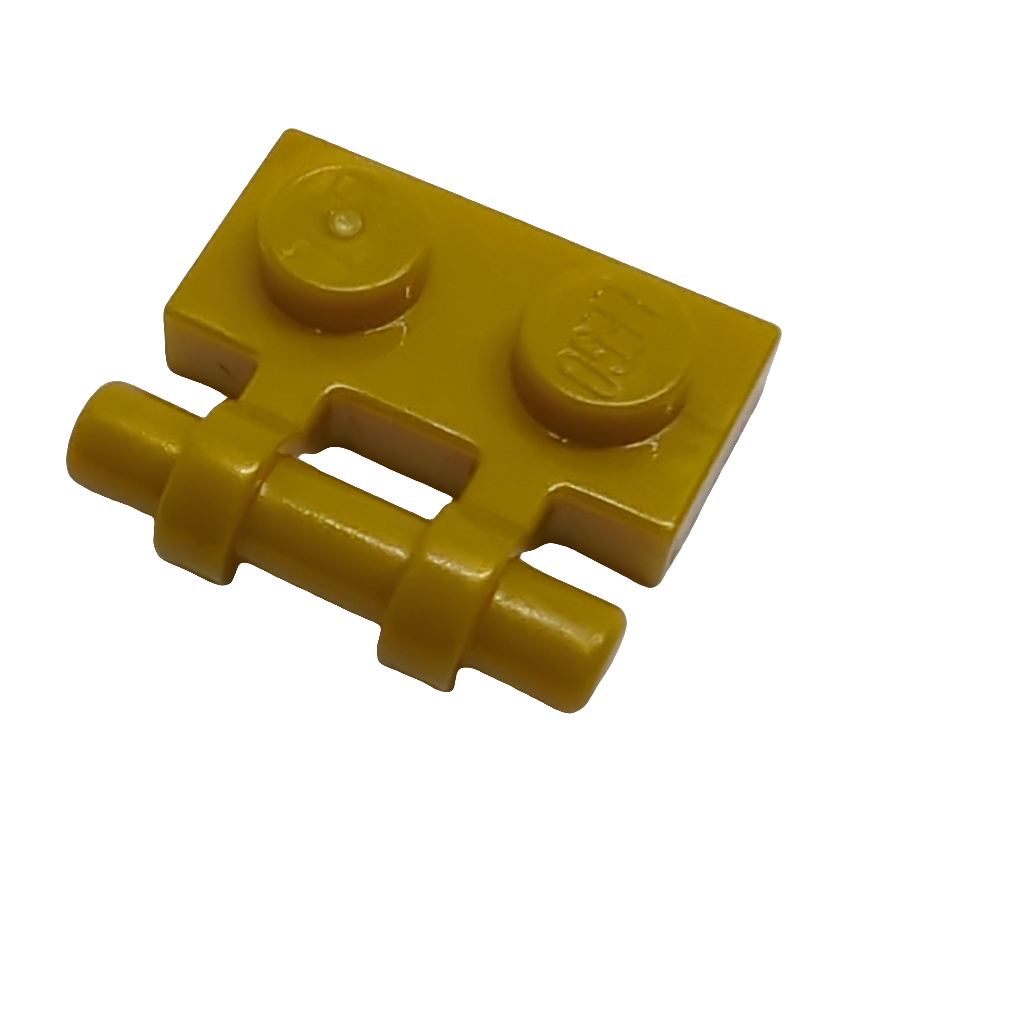 NEU Platte, modifiziert 1 x 2 mit Stangengriff an der Seite - freie Enden pearlgold