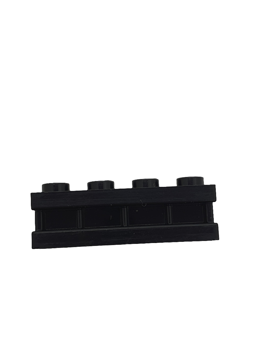 NEU Stein, modifiziert 1 x 4 mit Nut schwarz